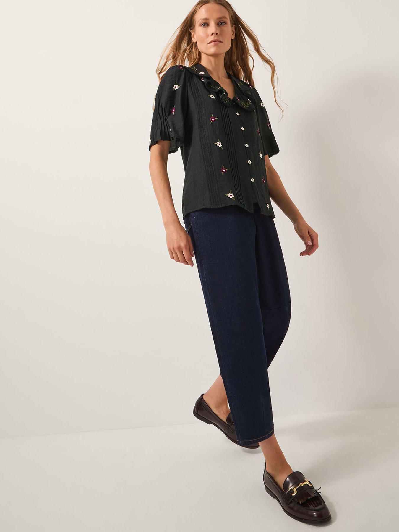 Monsoon Elsie Embroidered Shirt - Black