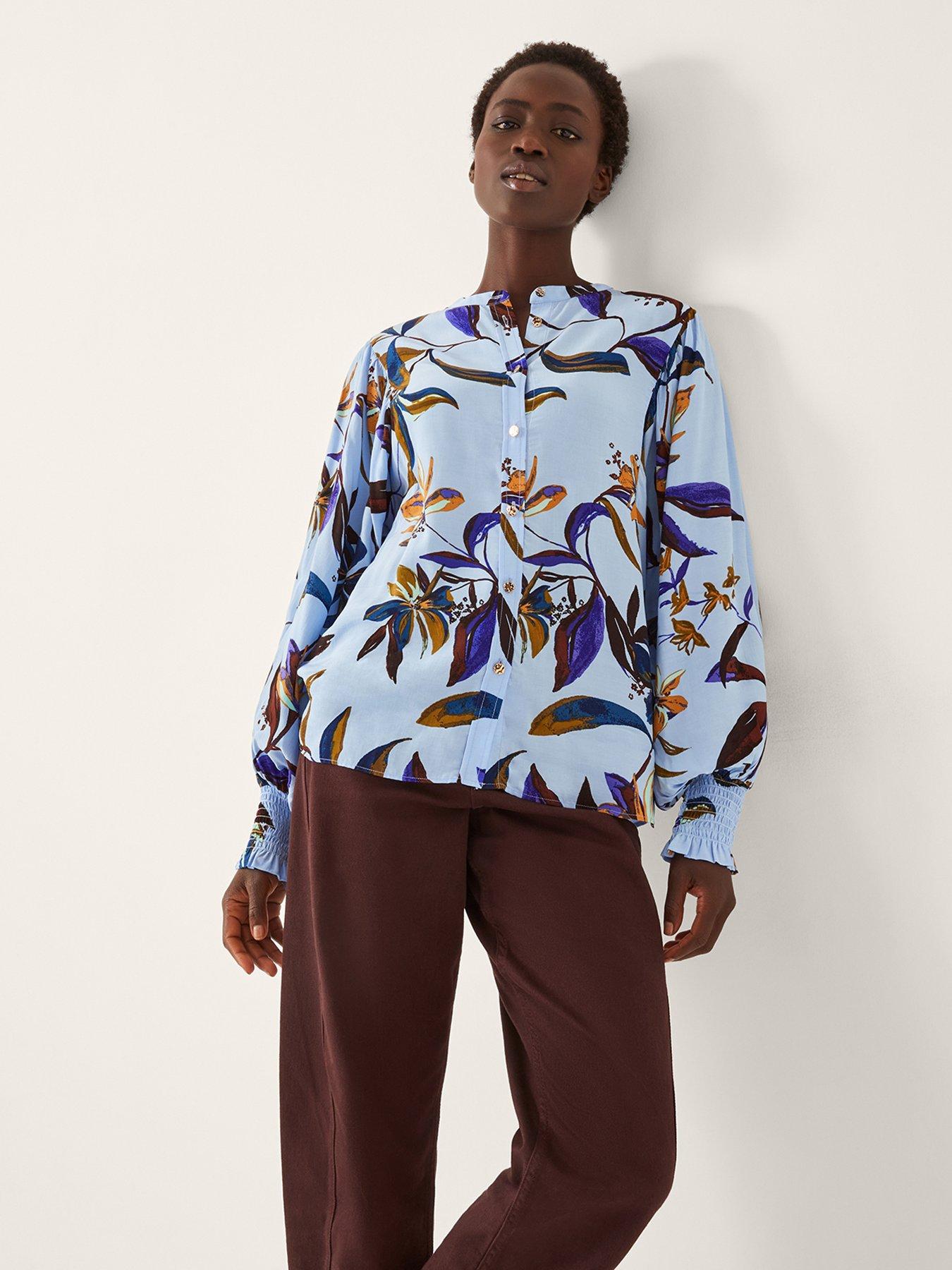 Image 3 of 4 of Monsoon Sonya Print Shirt - Blue
