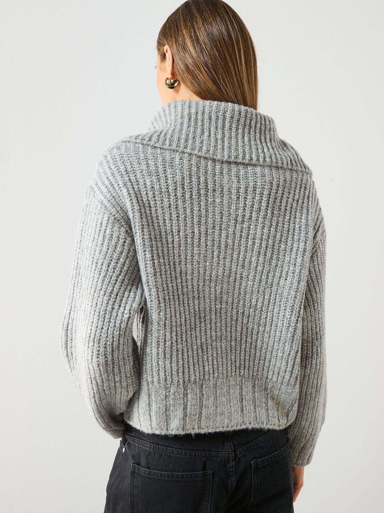 Image 2 of 6 of Mango Button Up Cardigan - Grey