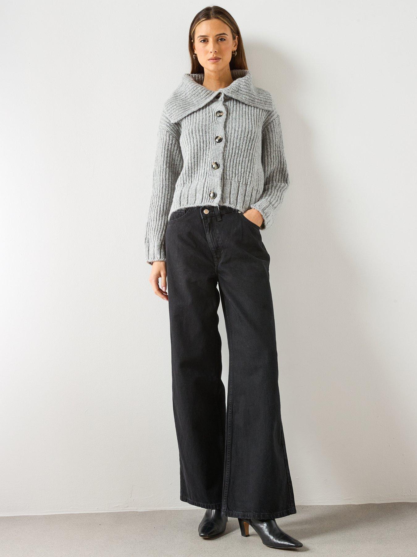 Image 3 of 6 of Mango Button Up Cardigan - Grey