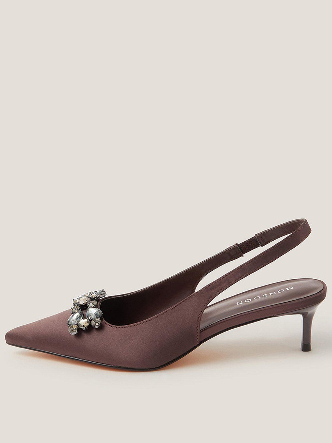  image of monsoon-kary-satin-slingback-heels-brown