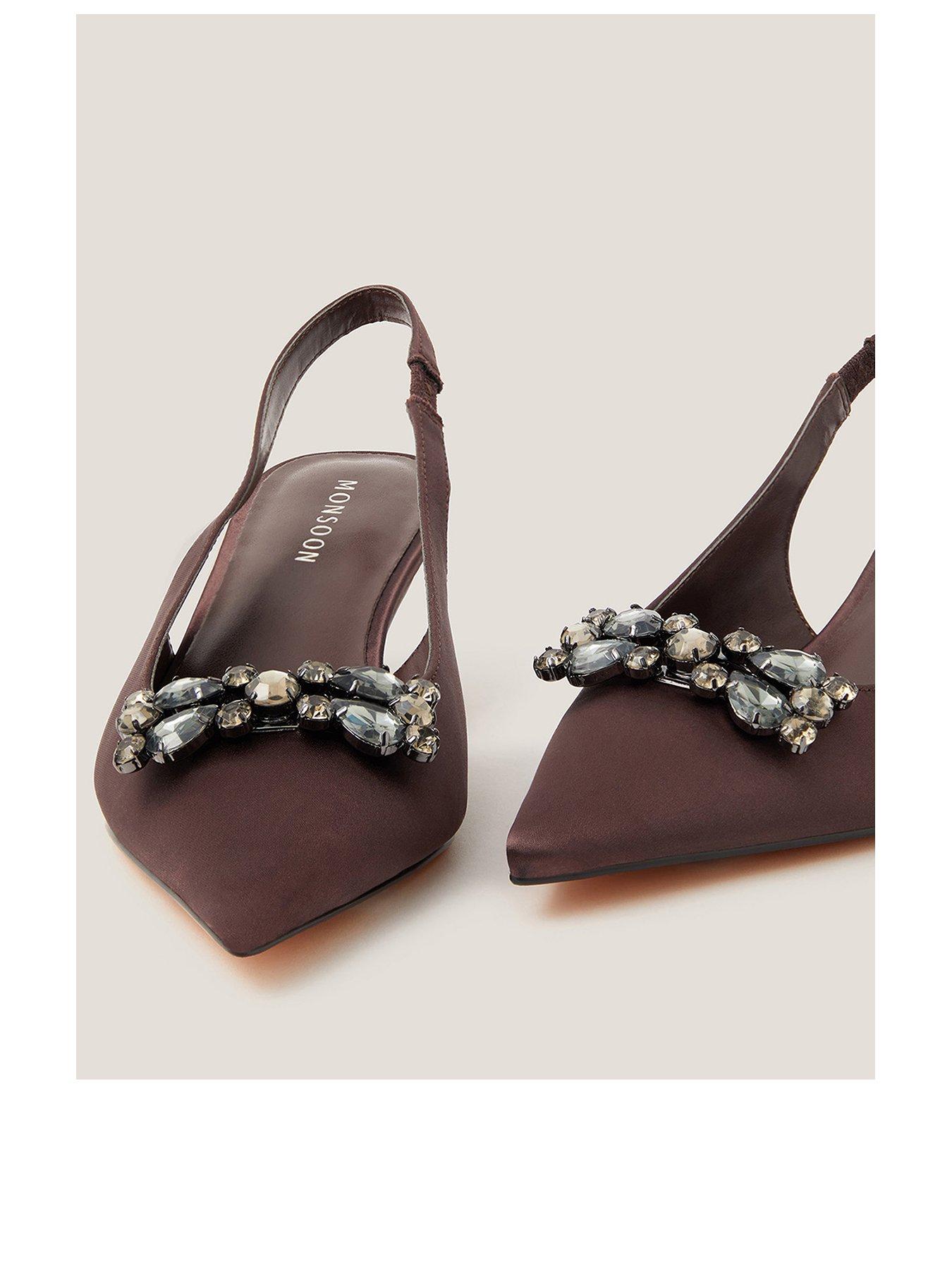  image of monsoon-kary-satin-slingback-heels-brown