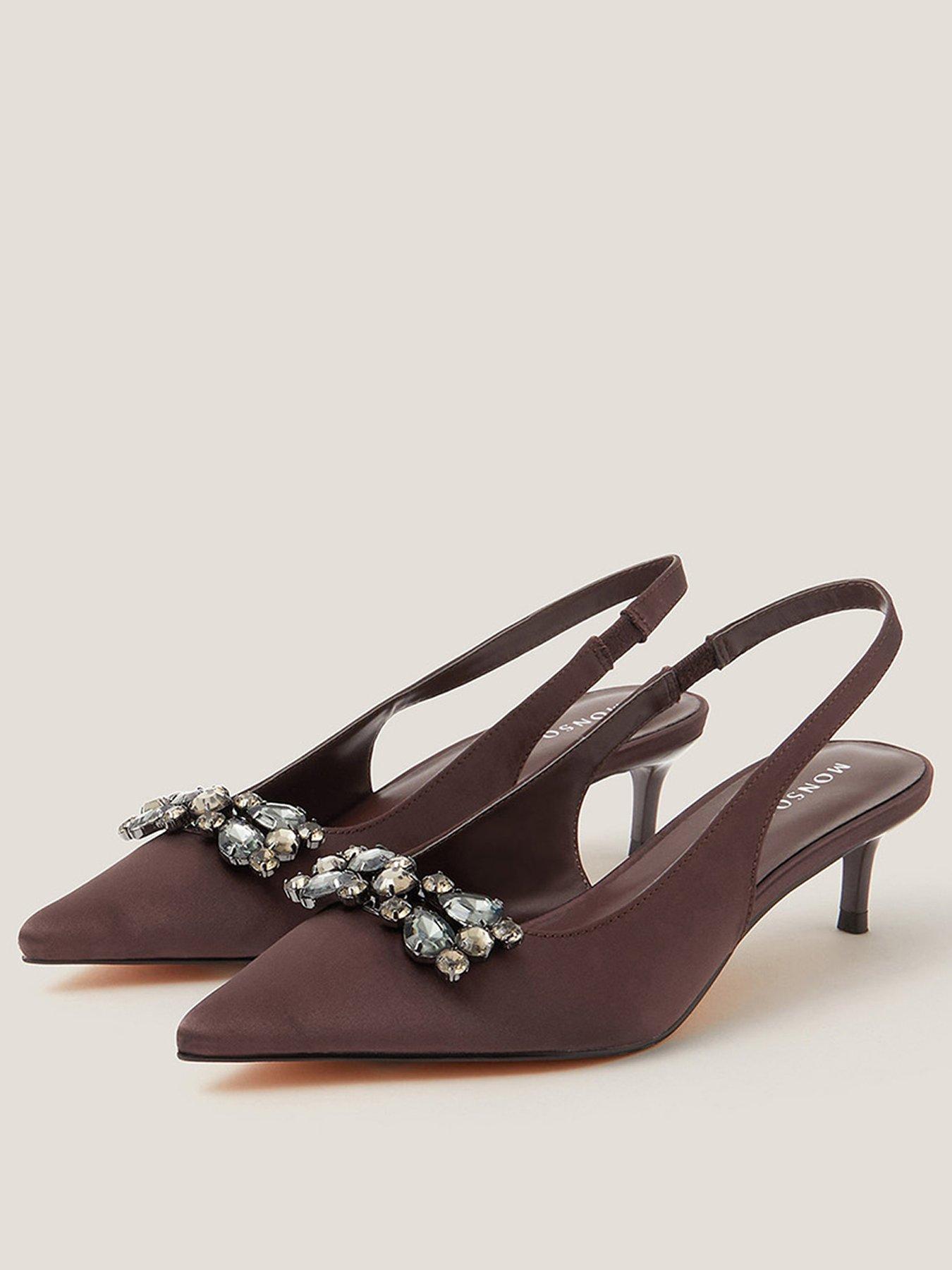  image of monsoon-kary-satin-slingback-heels-brown