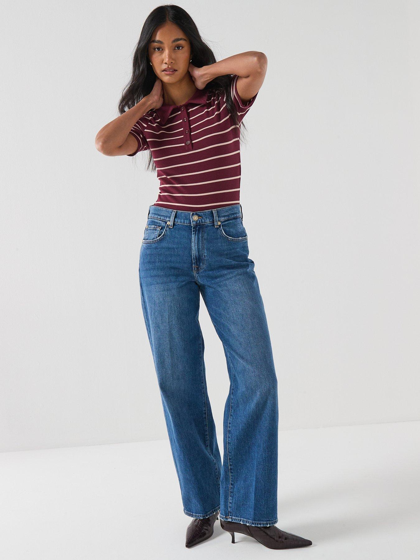 7 FOR ALL MANKIND Stovepipe Straight Jeans - Blue