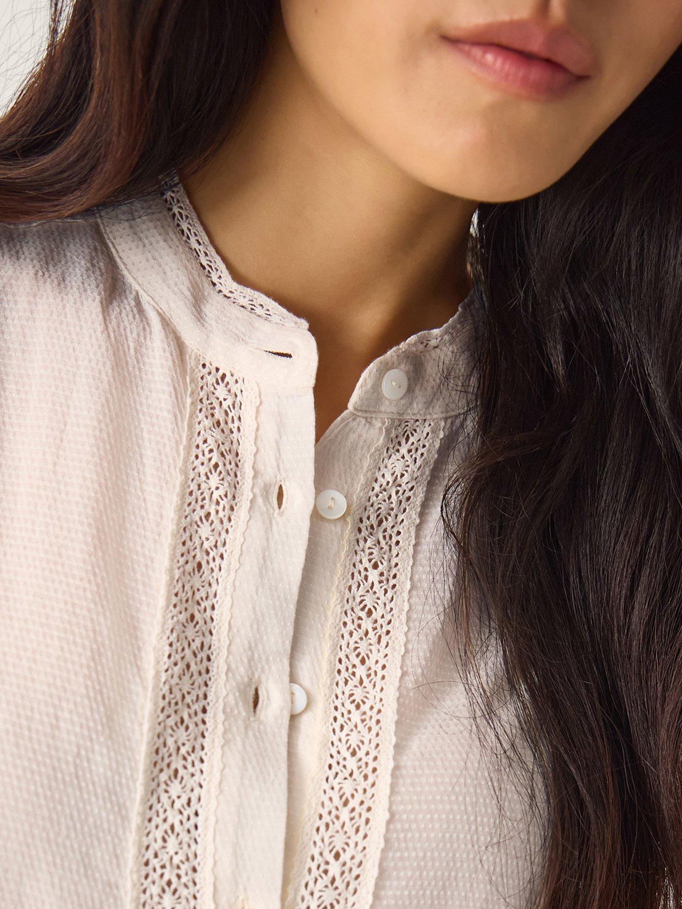  image of monsoon-sara-lace-shirt-white