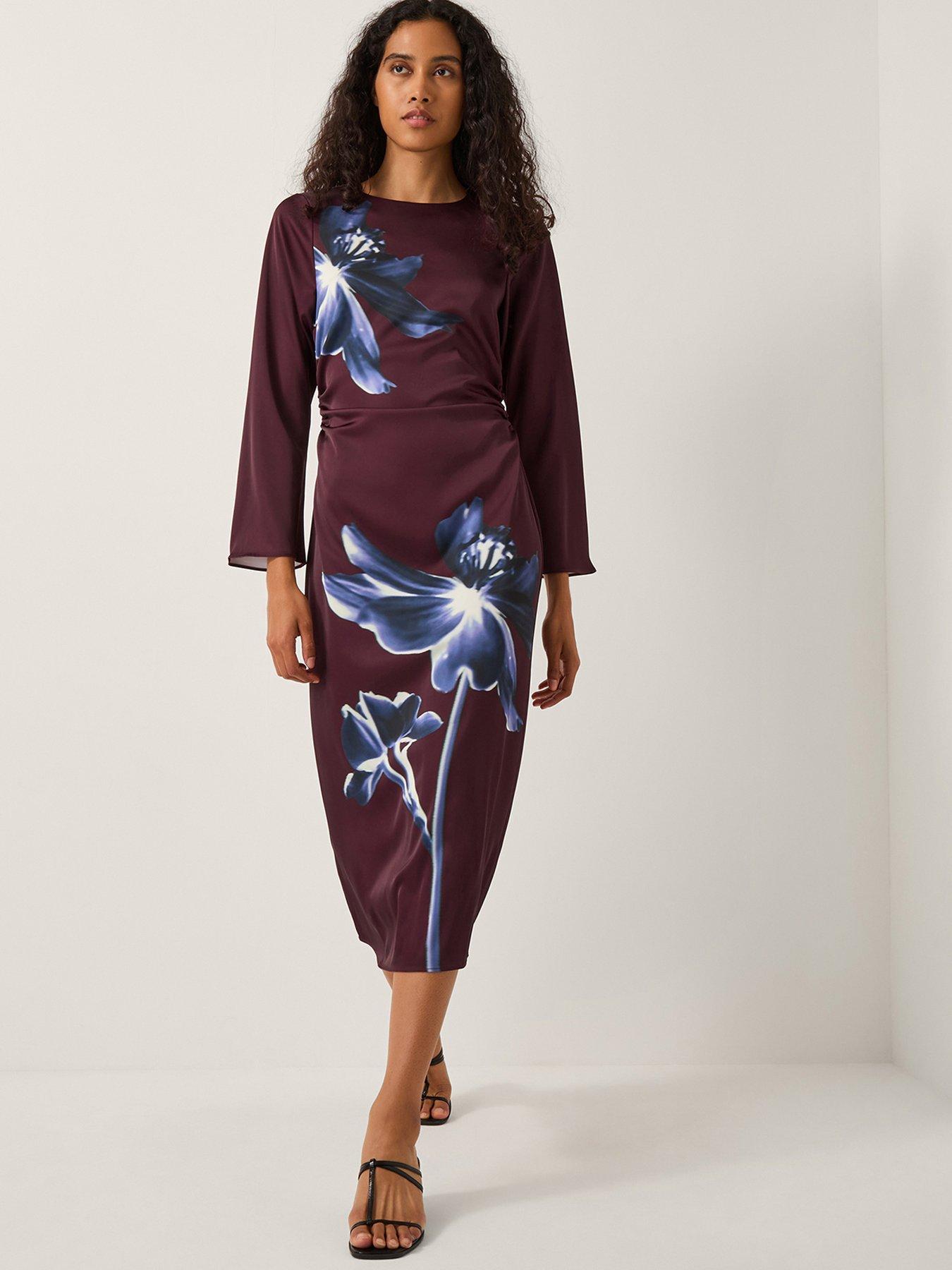  image of monsoon-polly-printed-dress-red