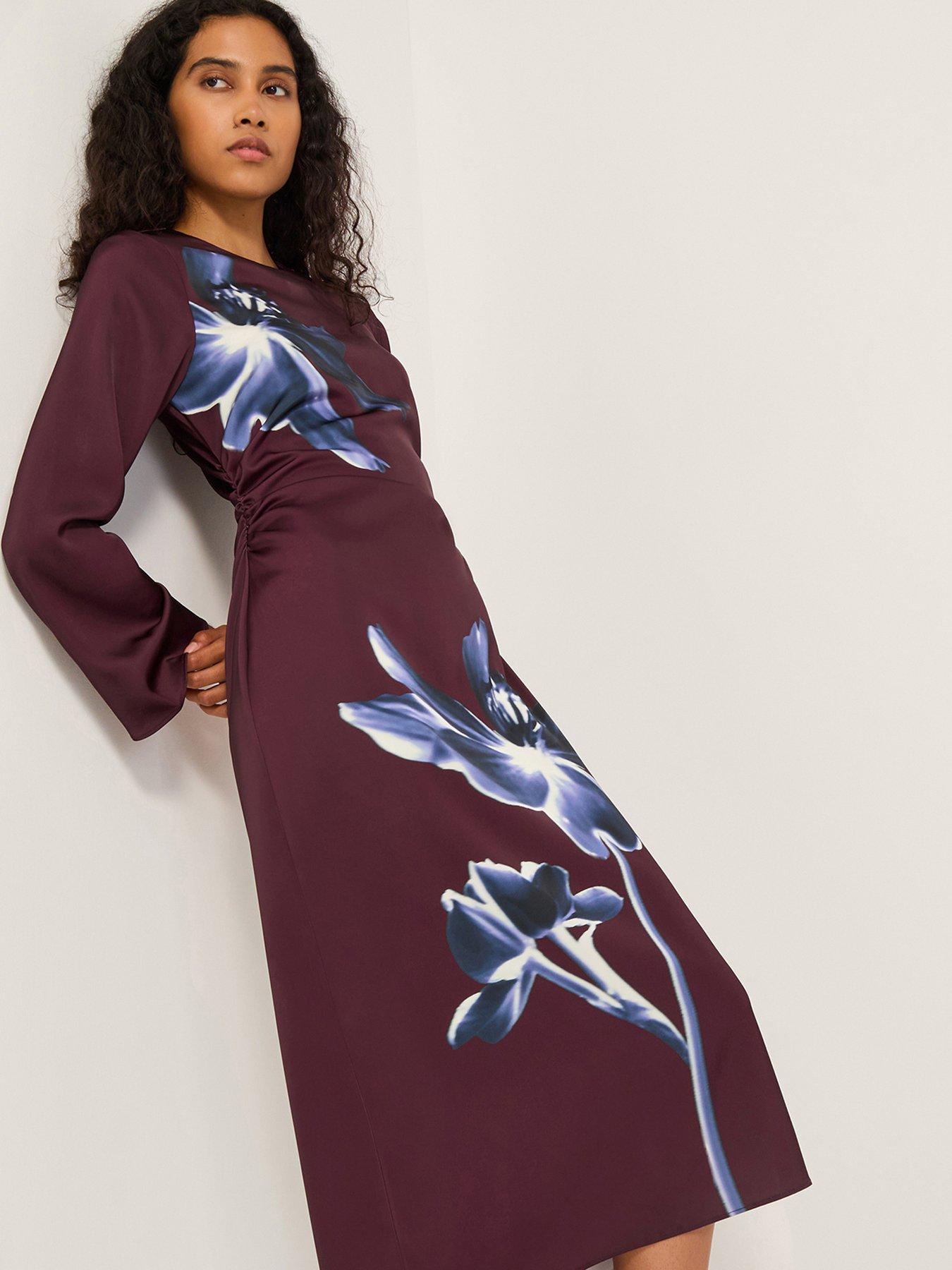  image of monsoon-polly-printed-dress-red