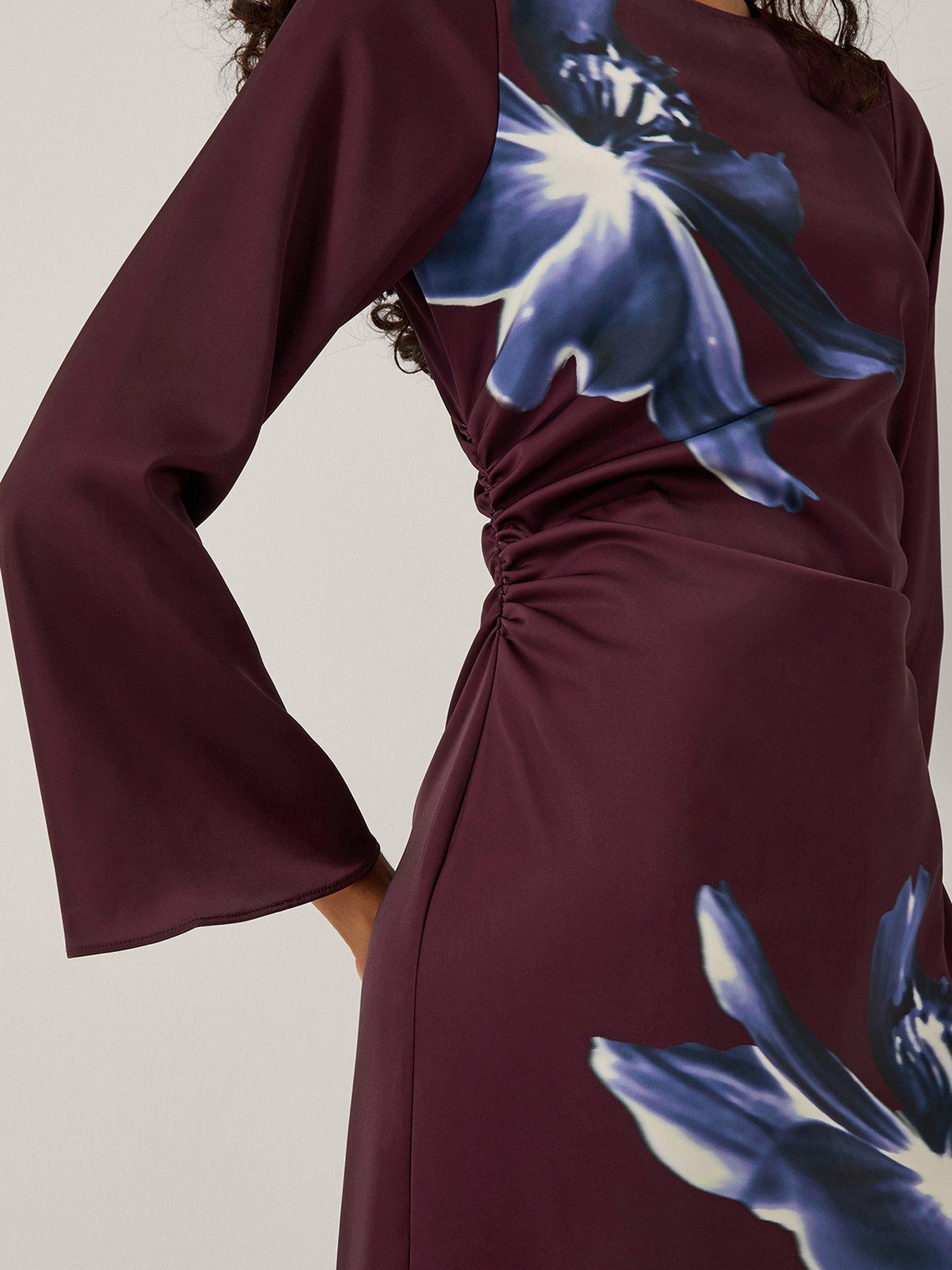  image of monsoon-polly-printed-dress-red