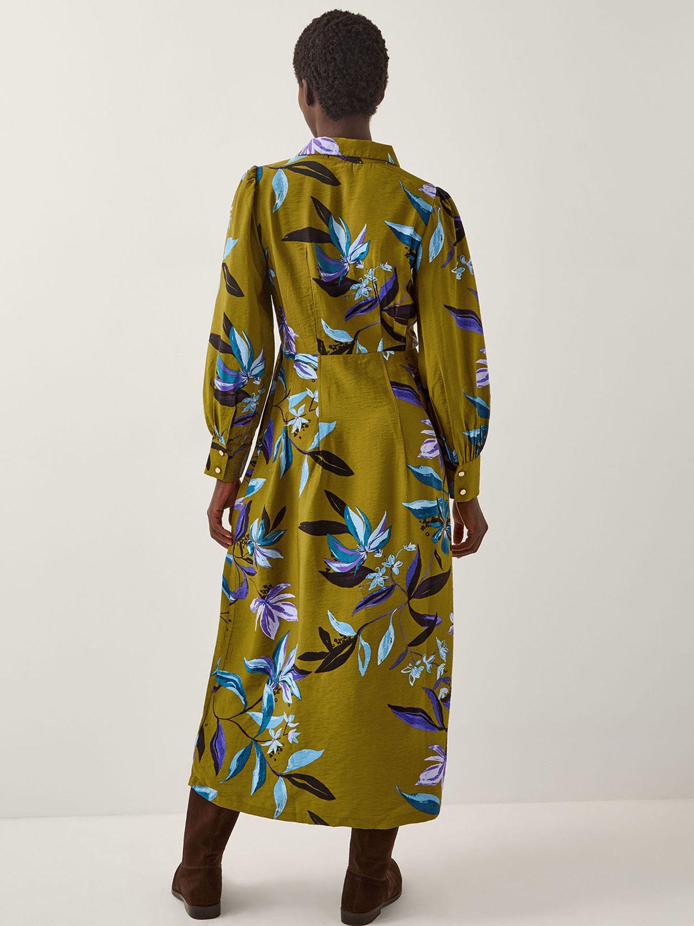  image of monsoon-sonya-print-dress-green
