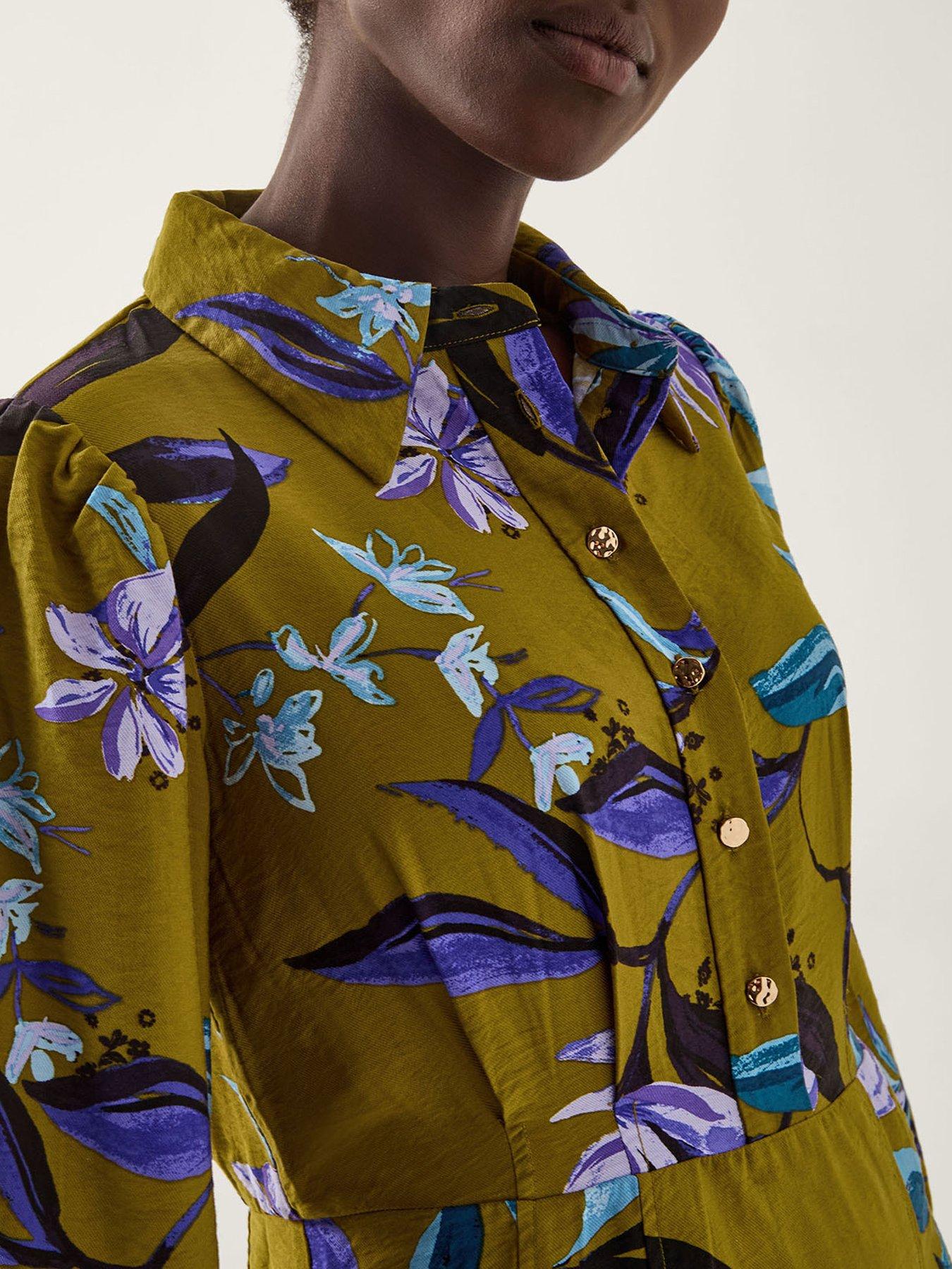  image of monsoon-sonya-print-dress-green