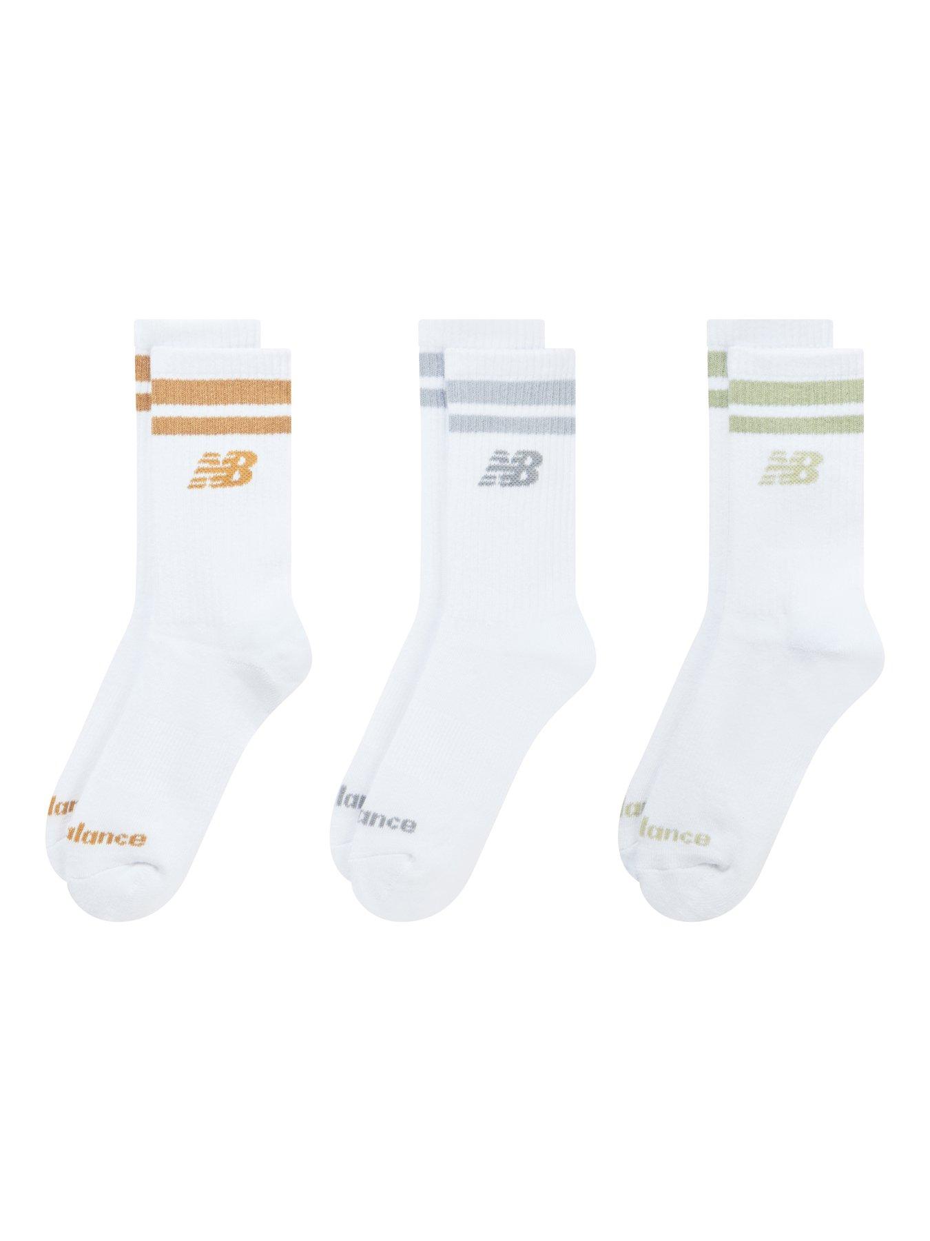 Image 2 of 3 of New Balance Everyday Stripe Midcalf Socks 3 Pack - White