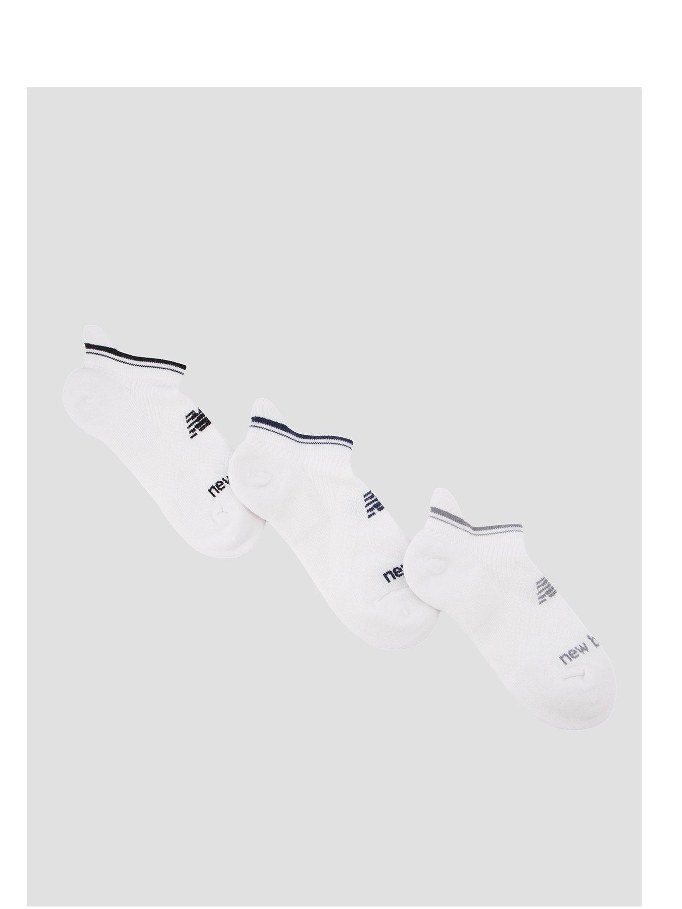 Image 1 of 3 of New Balance Run Repreve No Show Tab Socks 3 Pack - White