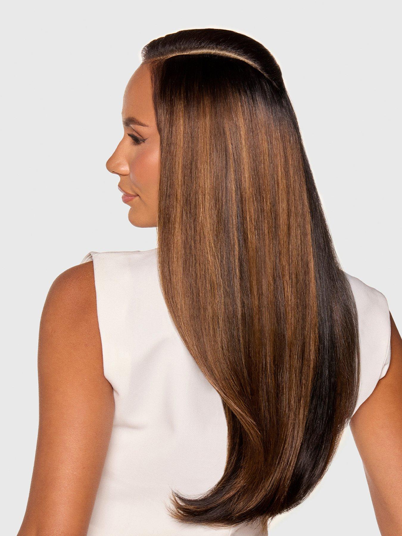 Image 4 of 7 of Beauty Works x Huda BARELY THERE Mix &amp; Match Duo 18" Iced Blonde