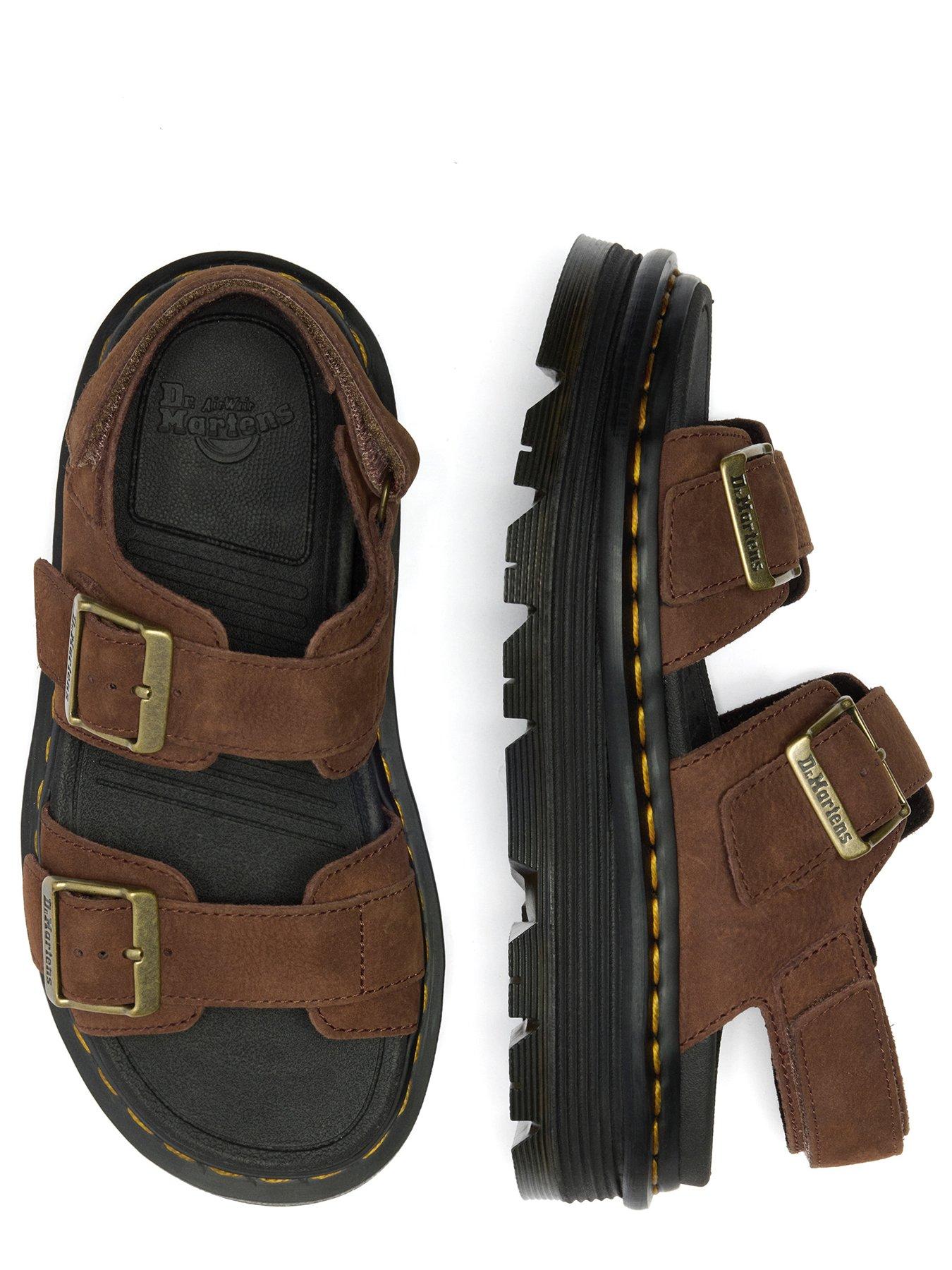 Dr Martens Zebzag Platform Sandals - Sepia Brown Tumbled Nubuck