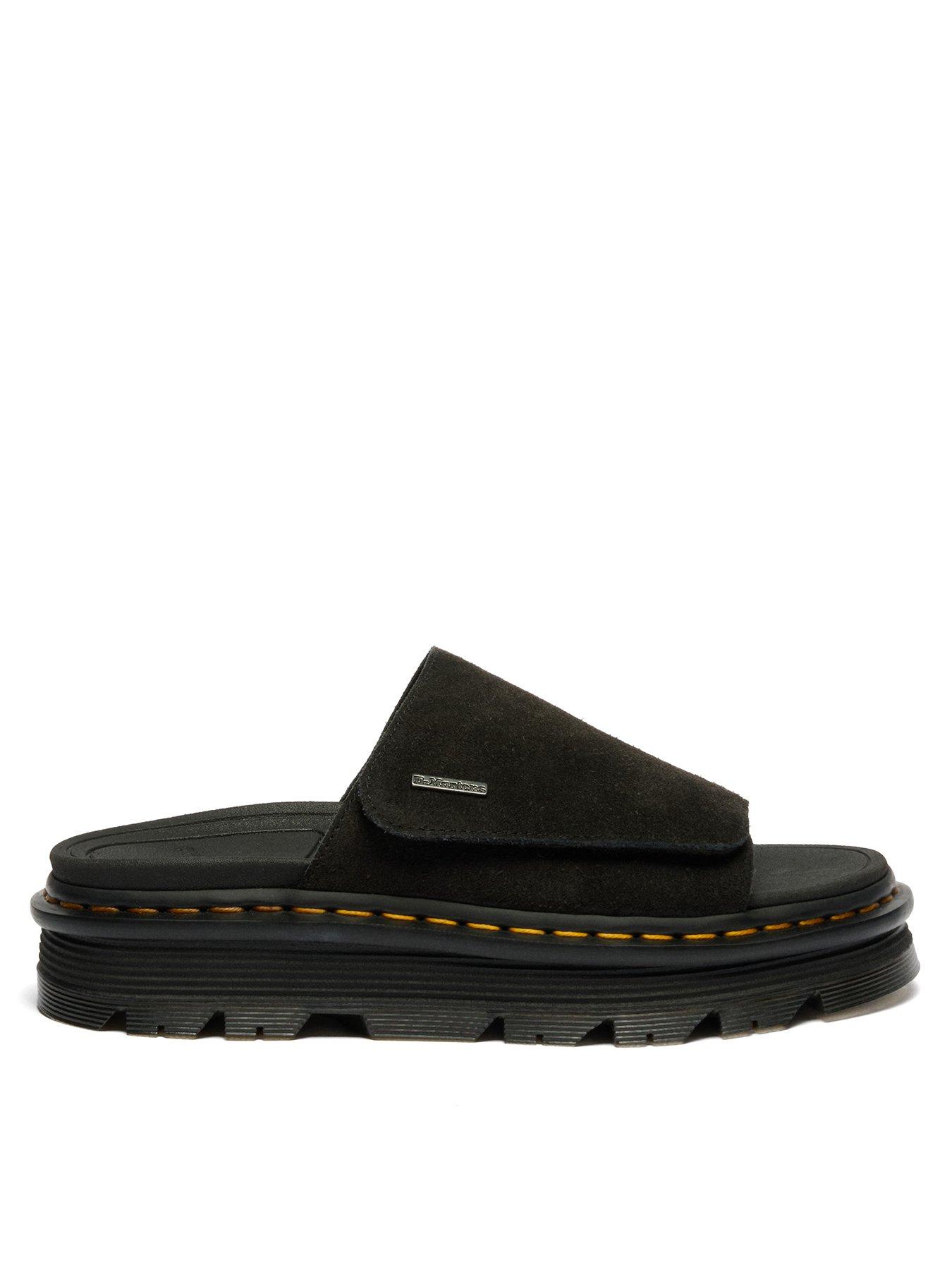 Image 1 of 7 of Dr Martens Zebzag Suede Sliders - Black