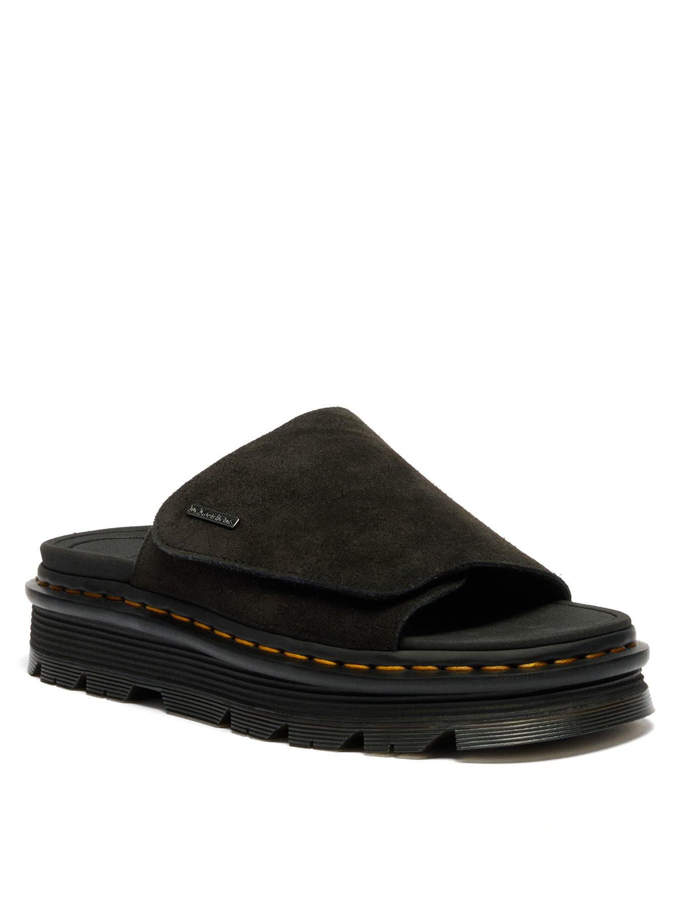 Image 2 of 7 of Dr Martens Zebzag Suede Sliders - Black