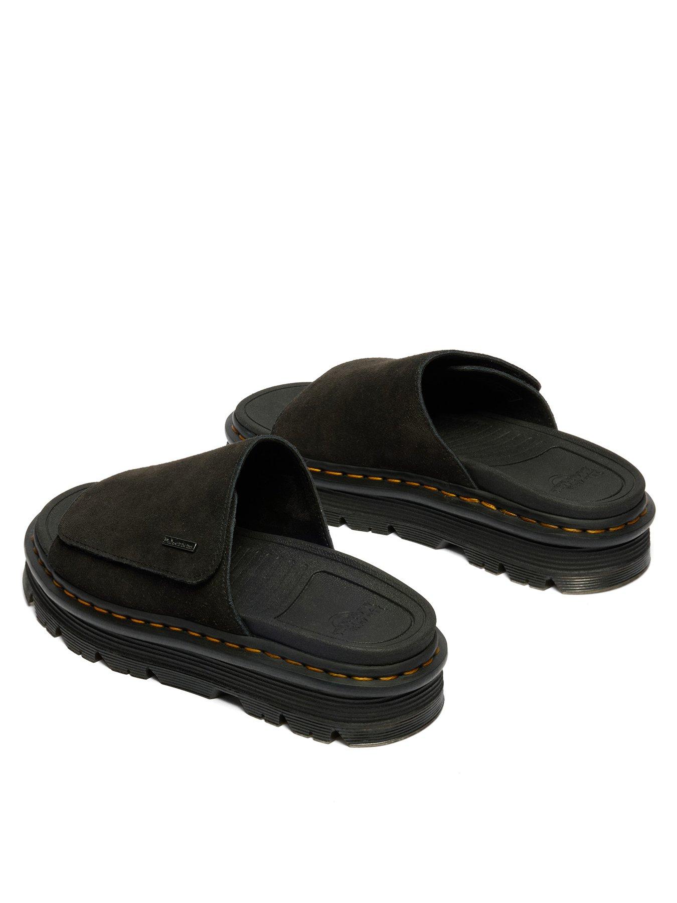 Image 3 of 7 of Dr Martens Zebzag Suede Sliders - Black