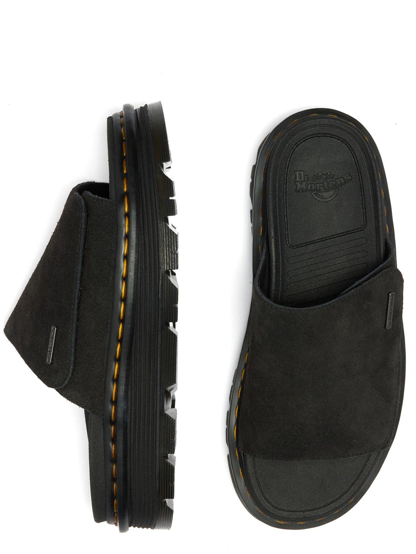 Image 4 of 7 of Dr Martens Zebzag Suede Sliders - Black