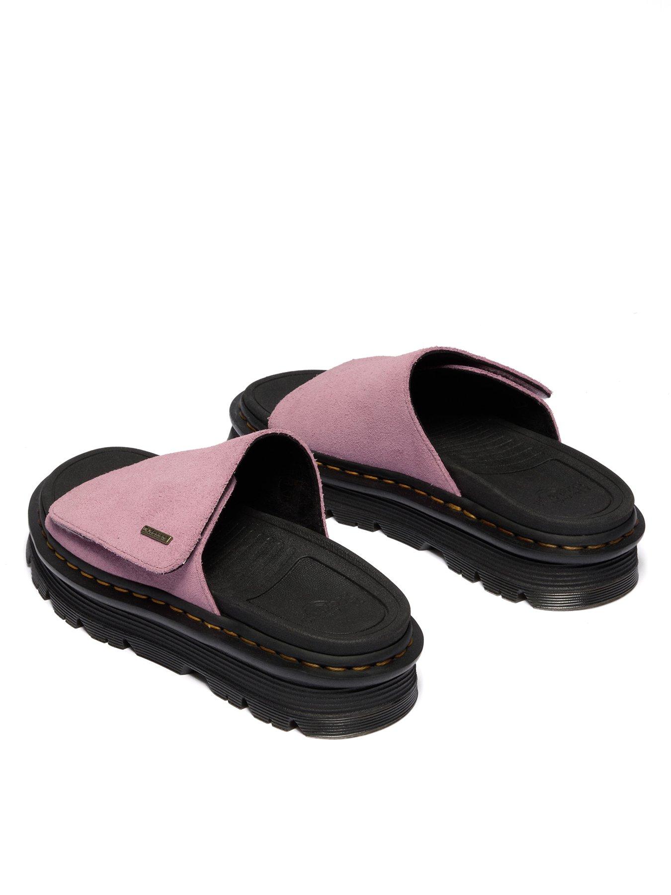Dr Martens Zebzag Slide Sliders - Dusty Rose Suede | Littlewoods