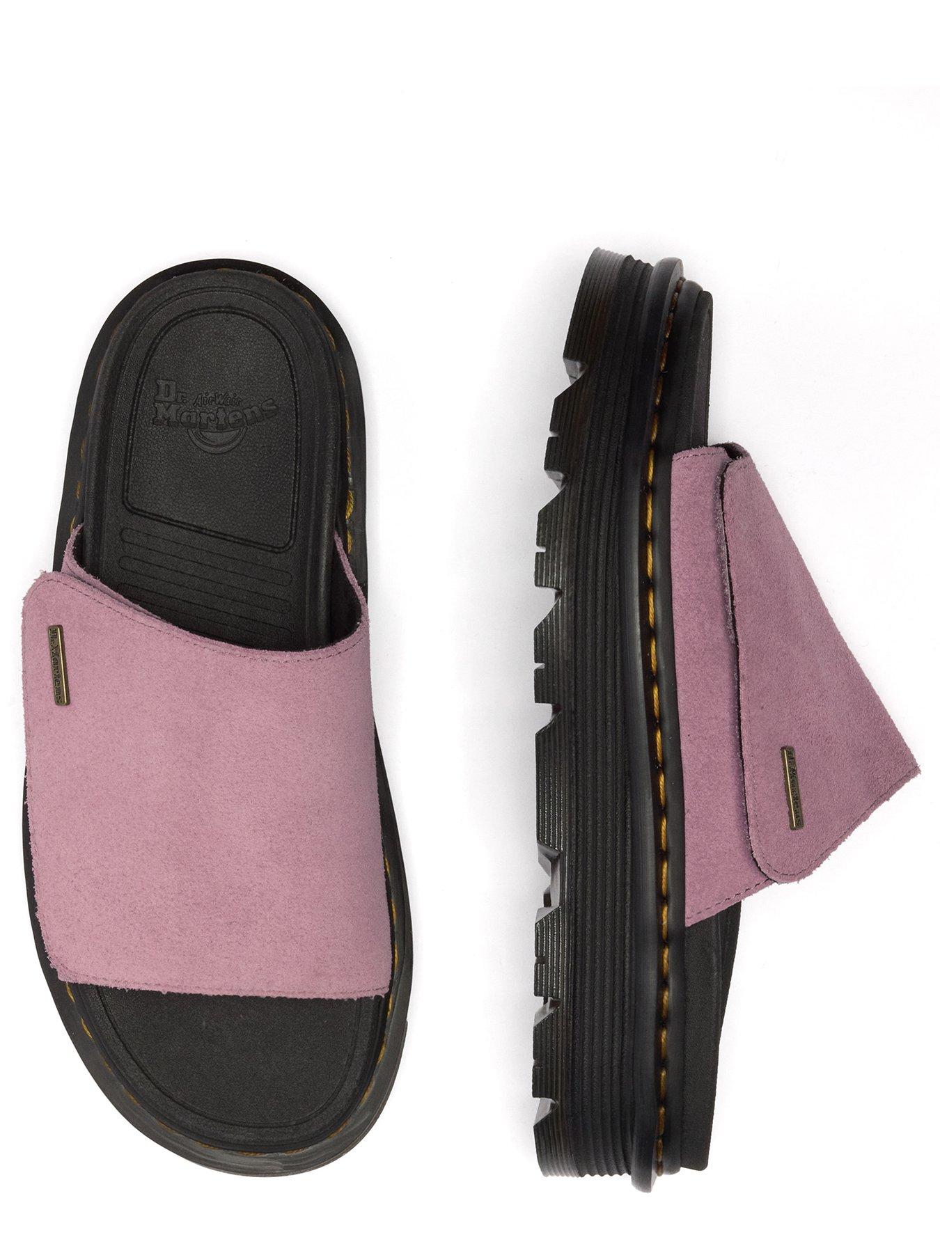 Dr Martens Zebzag Slide Sliders - Dusty Rose Suede | Littlewoods