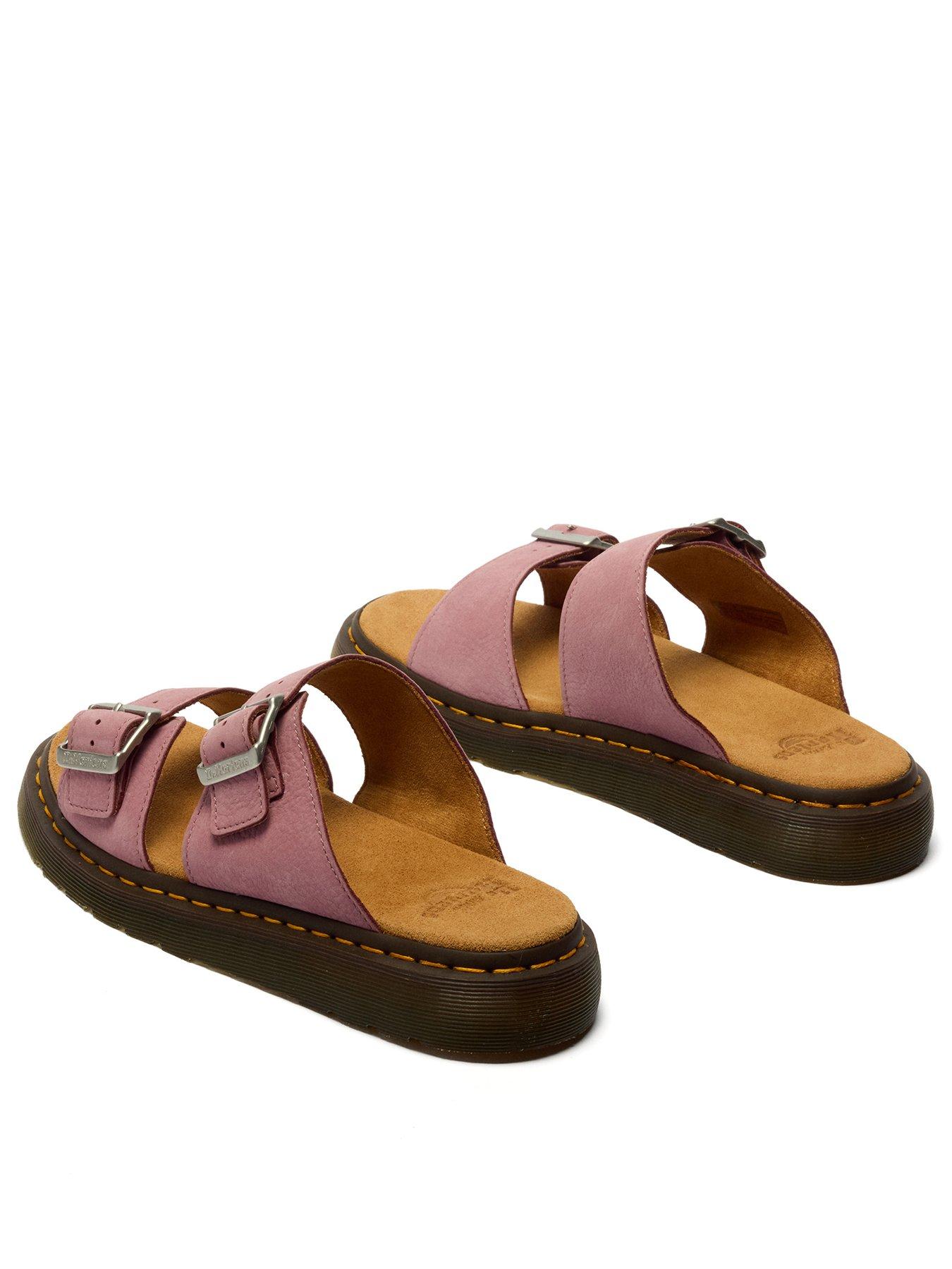 Dr Martens Josef Slide Sandal - Dusty Rose Milled Nubuck | Littlewoods