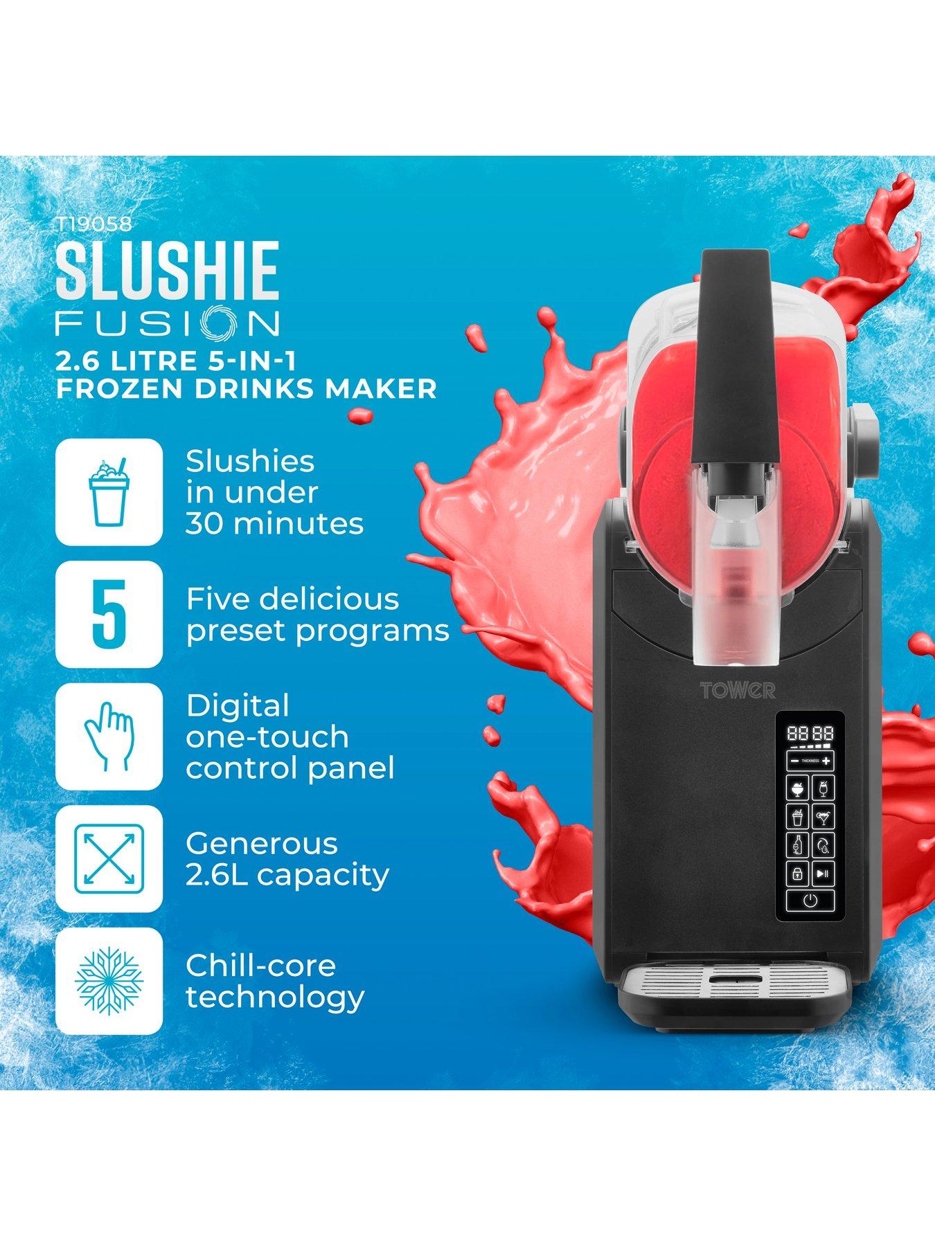 Image 2 of 8 of Tower T19058 Frozen Drink Slushie Maker with Digital Display, 5 Drink Pre-sets and Self-Clean Function, 2.6L Tank Capacity, 220W, Black