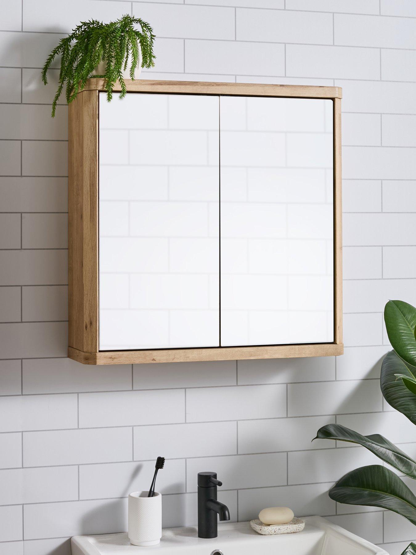 The Very Collection Harlem 2 Door Mirrored Bathroom Wall Cabinet - Light Oak - FSC® Certified