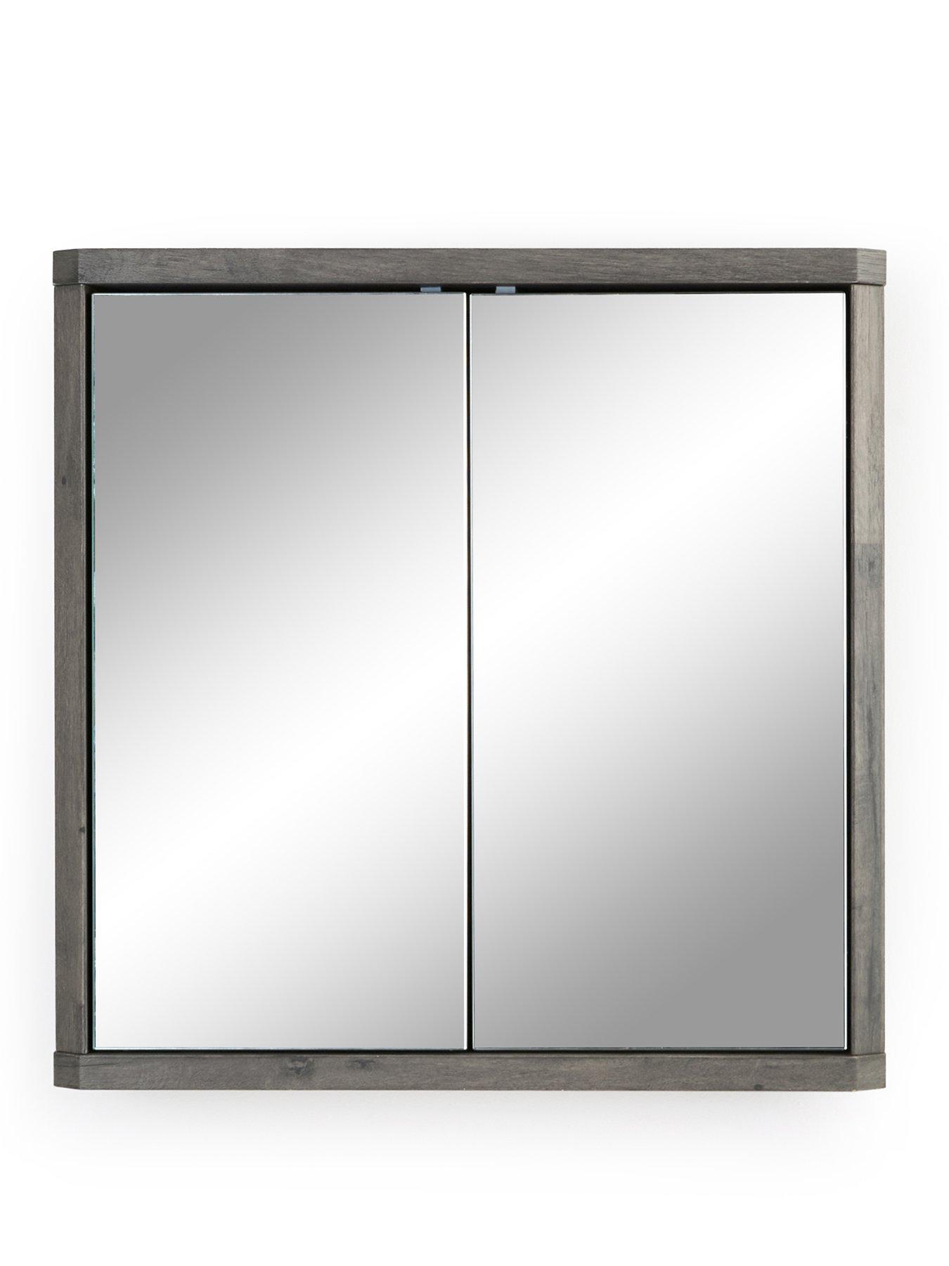 Image 2 of 7 of The Very Collection Harlem 2 Door Mirrored Bathroom Wall&nbsp;Cabinet - Black Oak - FSC&reg; Certified