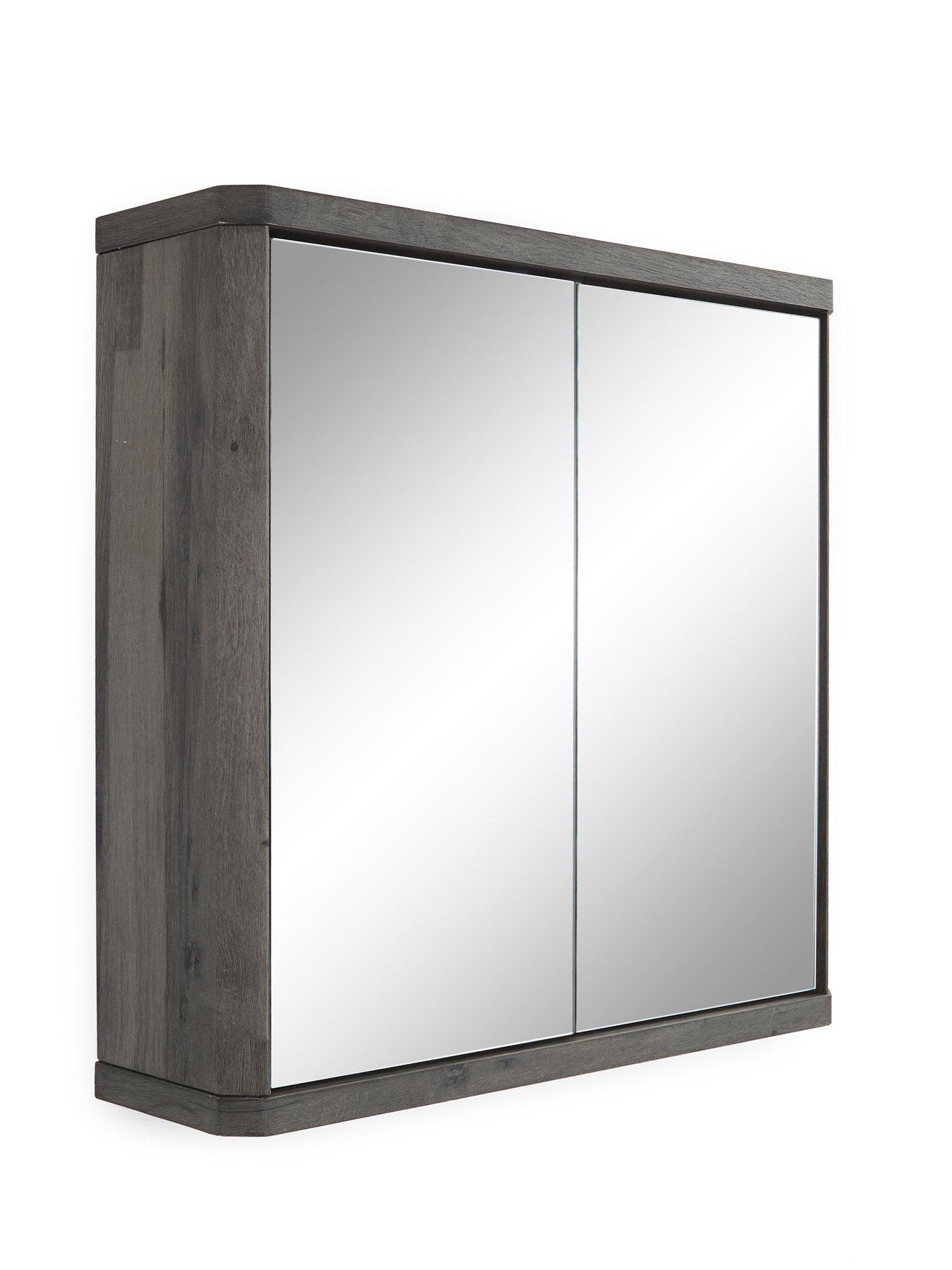 Image 3 of 7 of The Very Collection Harlem 2 Door Mirrored Bathroom Wall&nbsp;Cabinet - Black Oak - FSC&reg; Certified