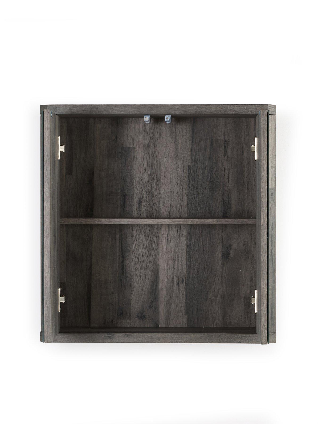 Image 5 of 7 of The Very Collection Harlem 2 Door Mirrored Bathroom Wall&nbsp;Cabinet - Black Oak - FSC&reg; Certified