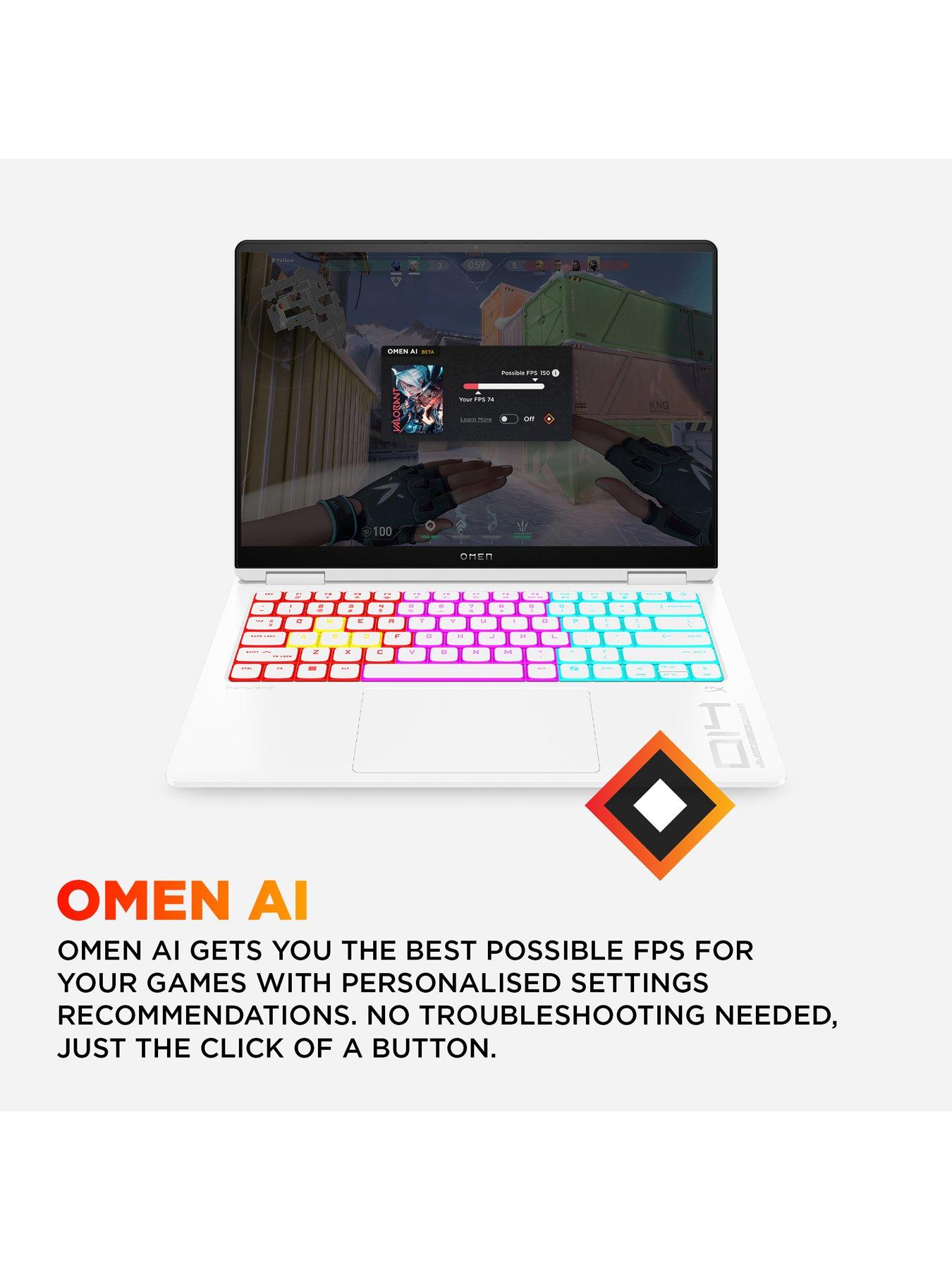 Image 5 of 7 of HP OMEN Transcend - GeForce RTX 5050 - Intel Core Ultra 7 - 16GB RAM - 1TB SSD - 14in Laptop - White