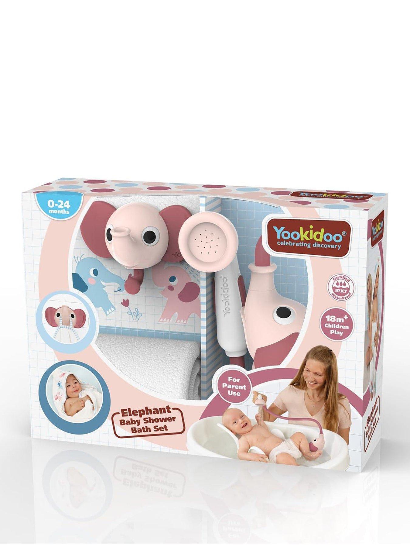 stillFront image of yookidoo-elephant-baby-shower-gift-set-blush-pink