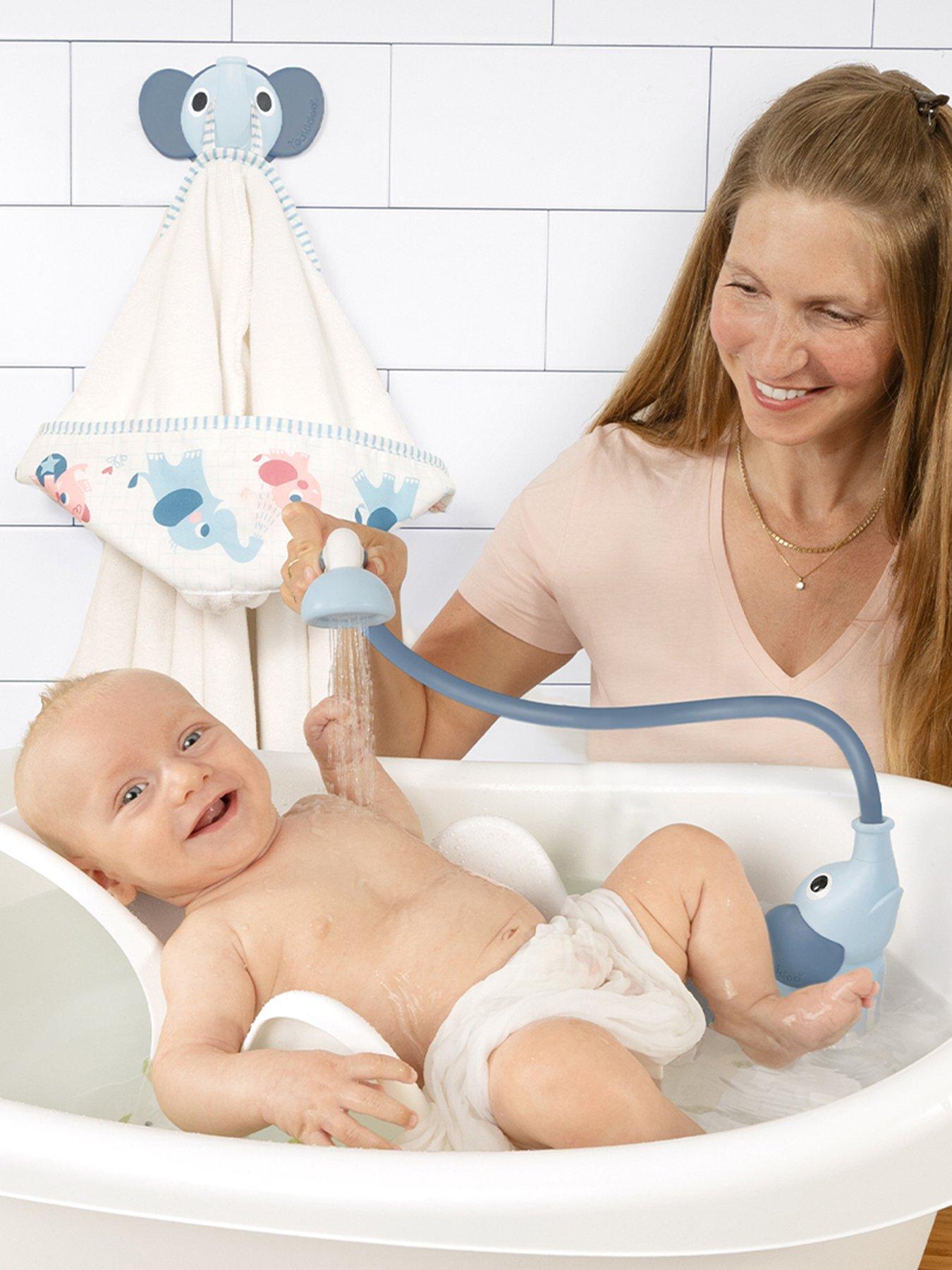 front image of yookidoo-elephant-baby-shower-gift-set-cloudy-blue