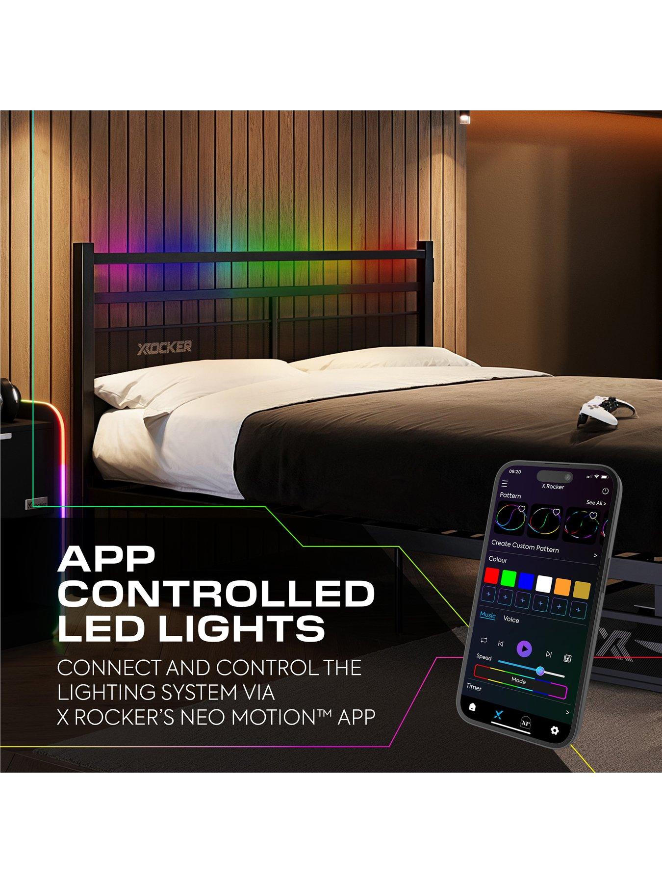 X Rocker Basecamp Double Bed App Controlled LED Light | Littlewoods