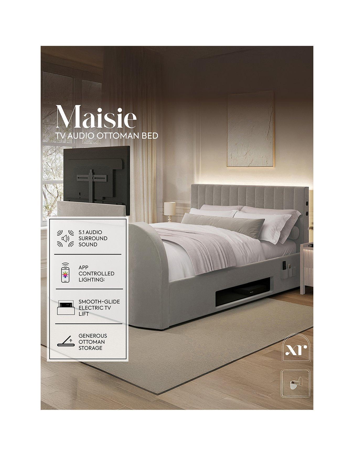 Image 2 of 7 of XR Living Maisie 5.1 True Surround Sound Bed with Electric TV Lift and App Controlled LED Lights