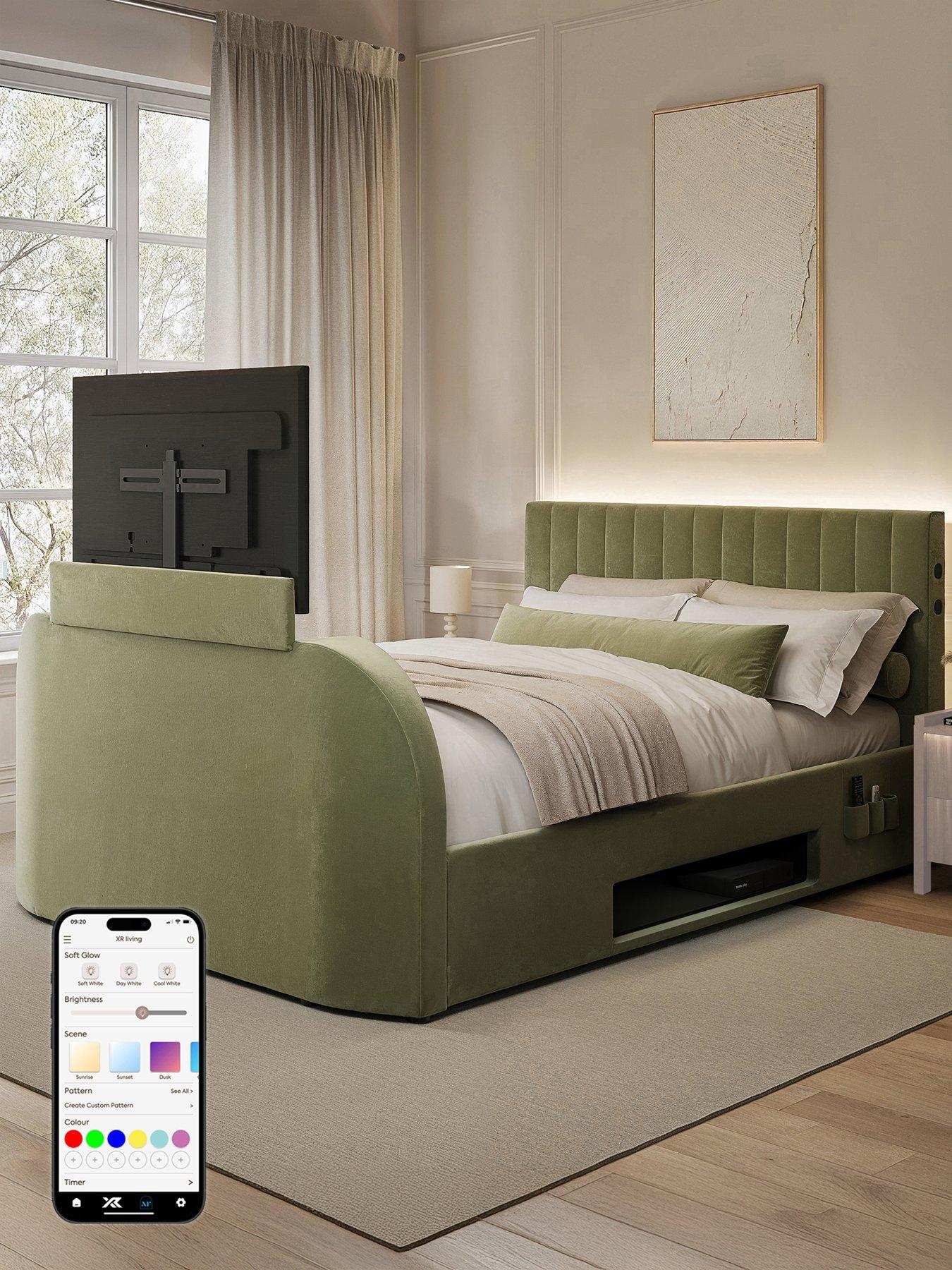 XR Living Maisie 5.1 True Surround Sound Bed with Electric TV Lift and App Controlled LED Lights