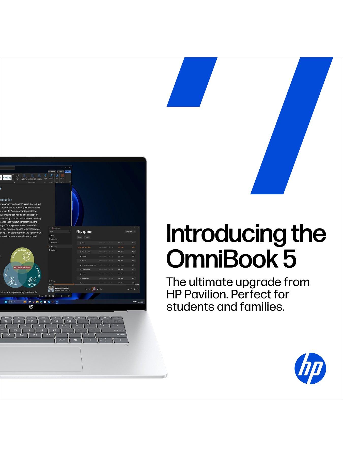 Image 3 of 8 of HP OmniBook 5 - Copilot+ PC - 16in - AMD Ryzen AI 7 - 16GB RAM - 1TB SSD - Silver