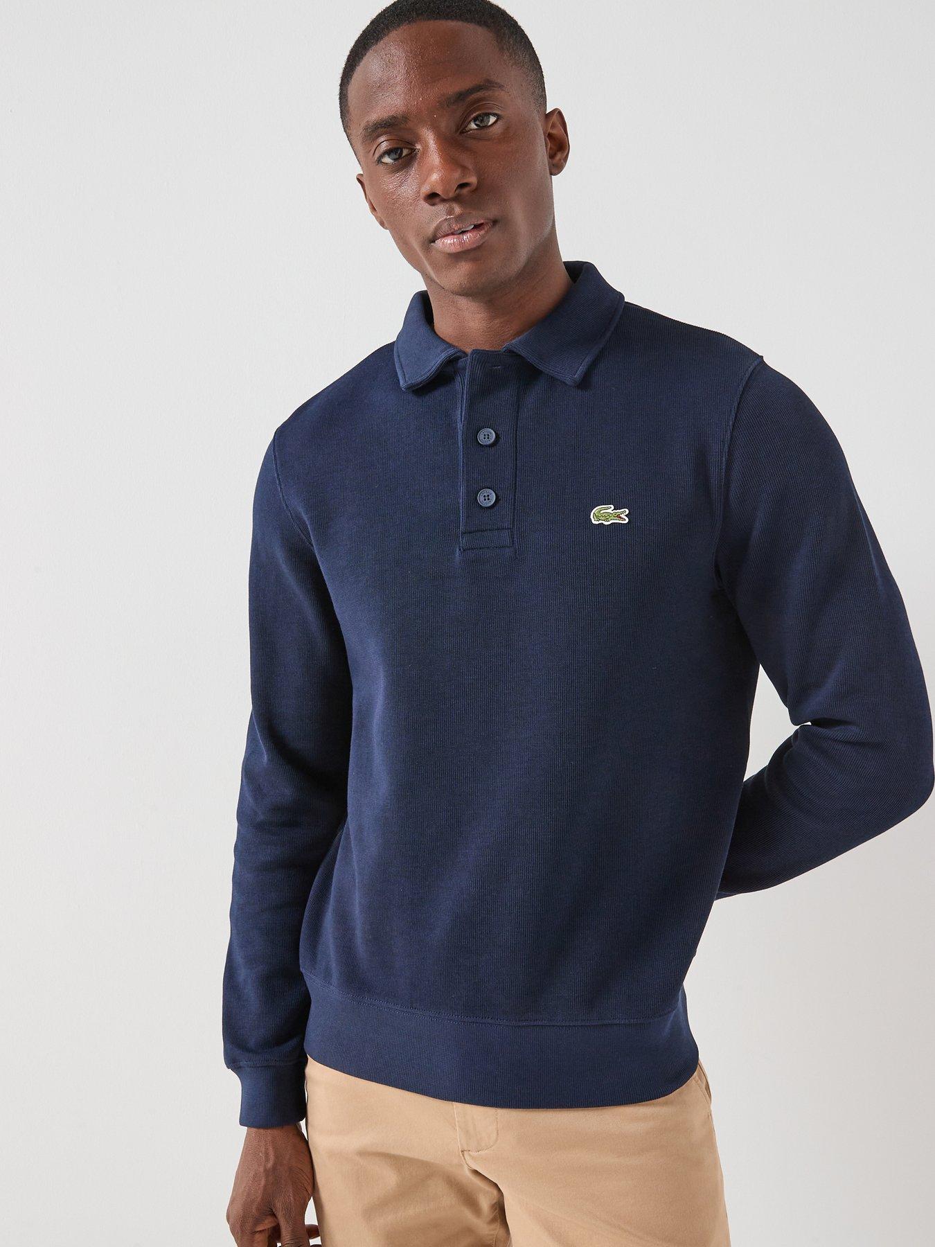 Lacoste Classic Fit Polo Collar Ribbed Polo Shirt - Navy