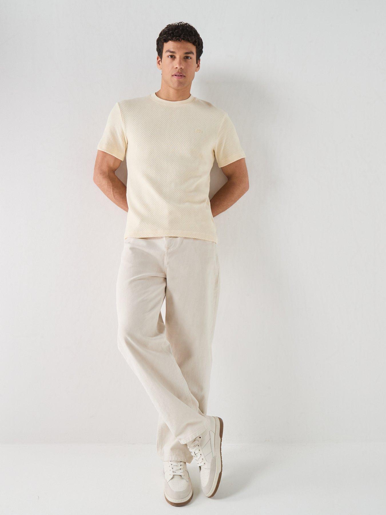 Image 3 of 6 of Lacoste Regular Fit Knitted T-Shirt- Beige