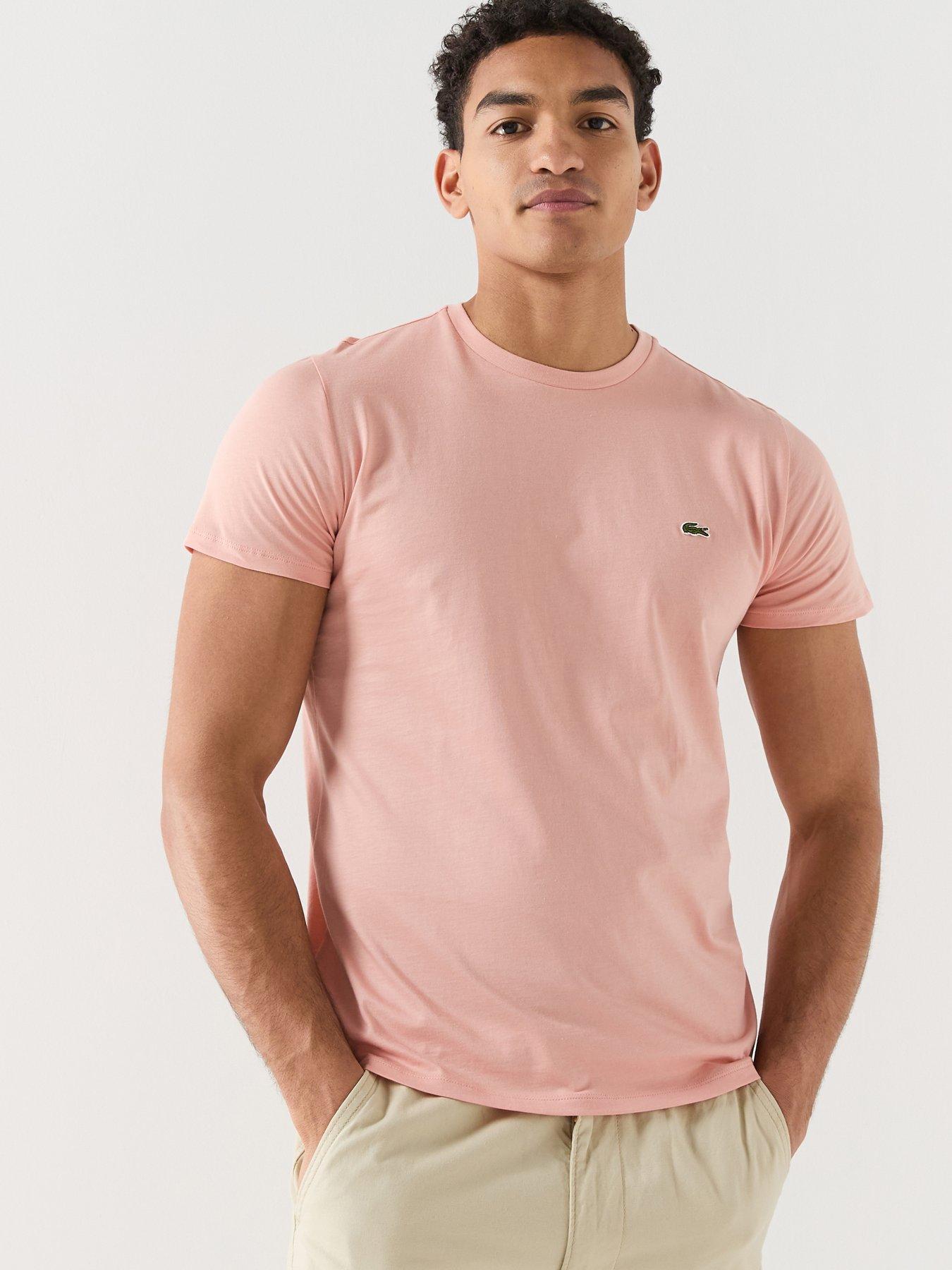 Image 1 of 5 of Lacoste Pima Cotton Short Sleeve T-Shirt- Pink