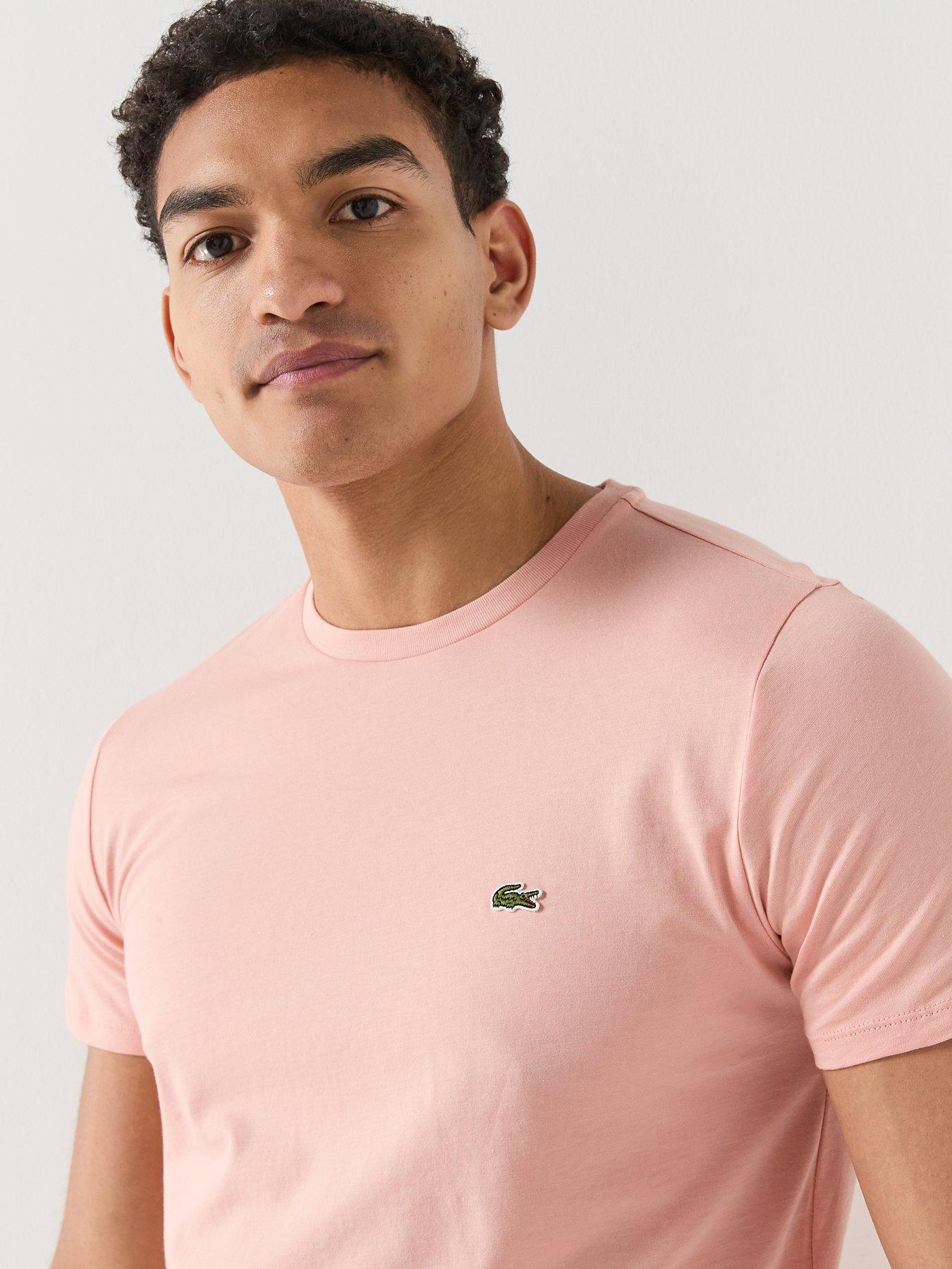 Image 4 of 5 of Lacoste Pima Cotton Short Sleeve T-Shirt- Pink