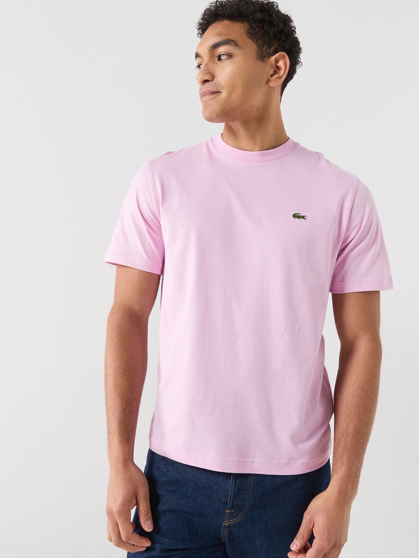 Image 1 of 4 of Lacoste Mid Weight Cotton T-Shirt- Pink
