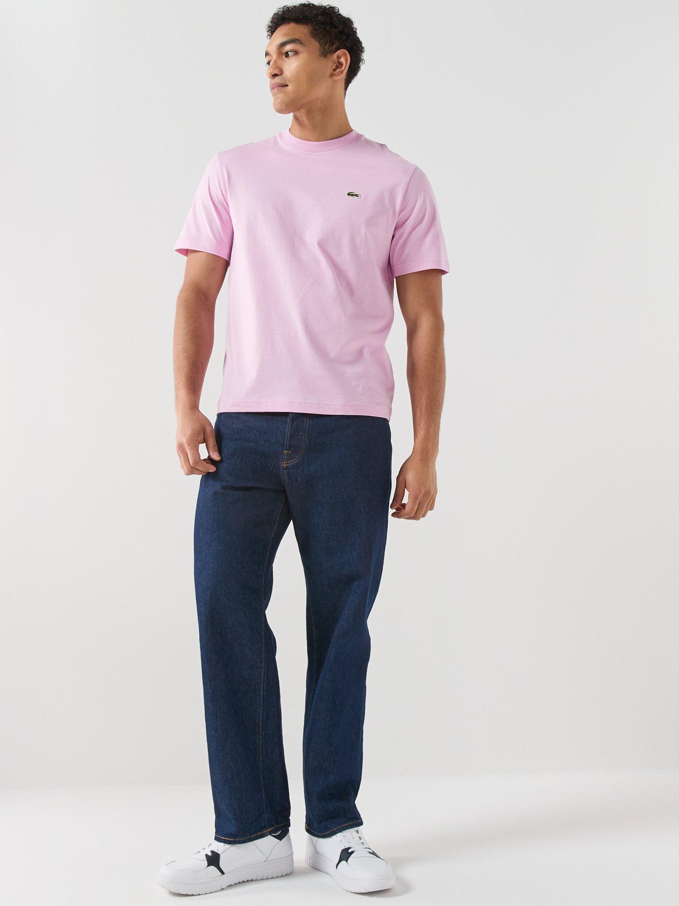 Image 3 of 4 of Lacoste Mid Weight Cotton T-Shirt- Pink