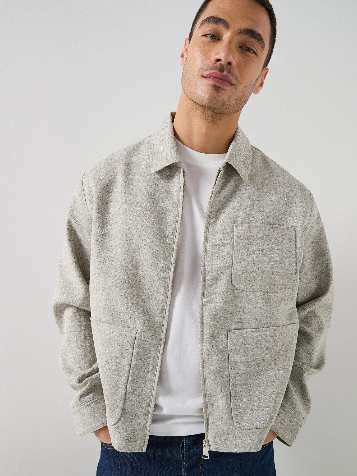 Image 1 of 6 of Lacoste Short Length Marbled Jacket - Grey
