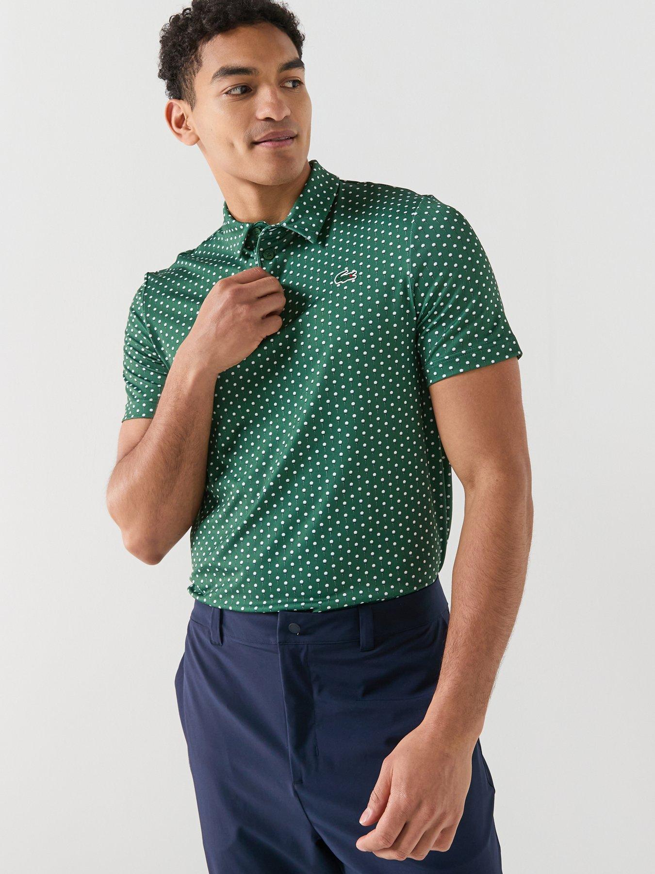Lacoste Regular Fit Printed Ultra-Dry Upf50 Jersey Golf Polo Shirt - Green