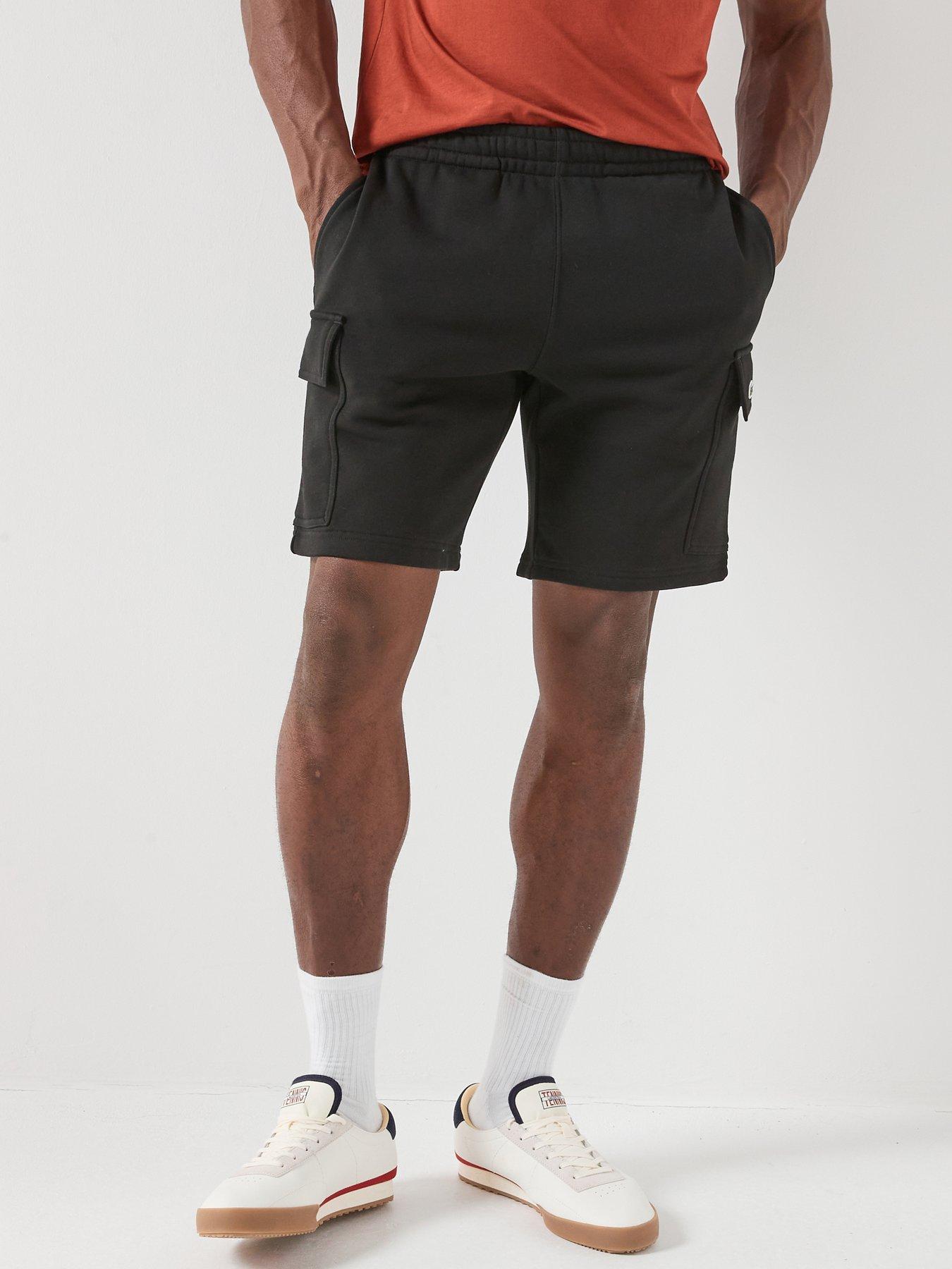 lacoste-regular-fit-fleece-cargo-shorts-black