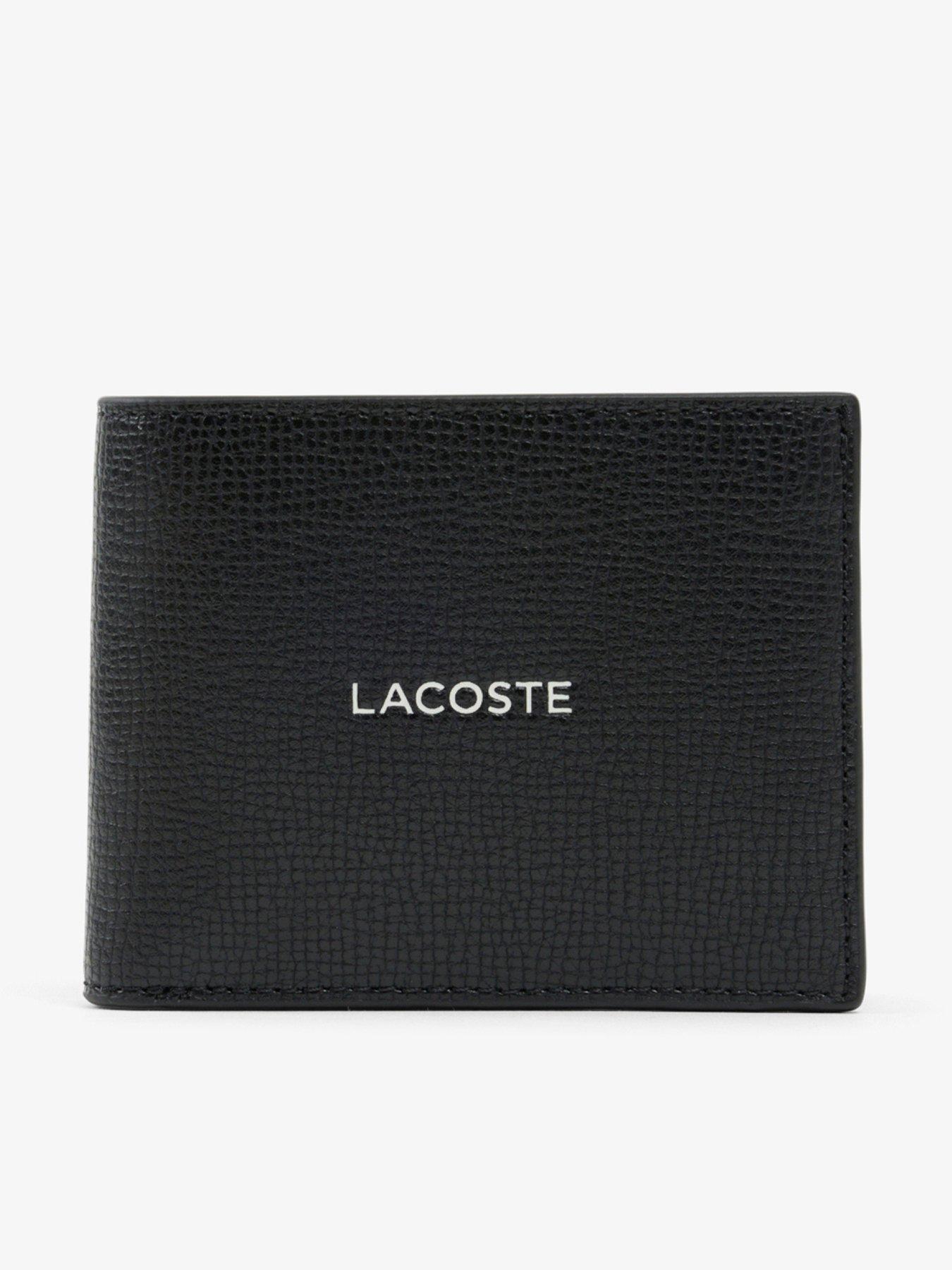 Image 1 of 4 of Lacoste Medium Ossian Leather Billfold Leather Wallet - Black