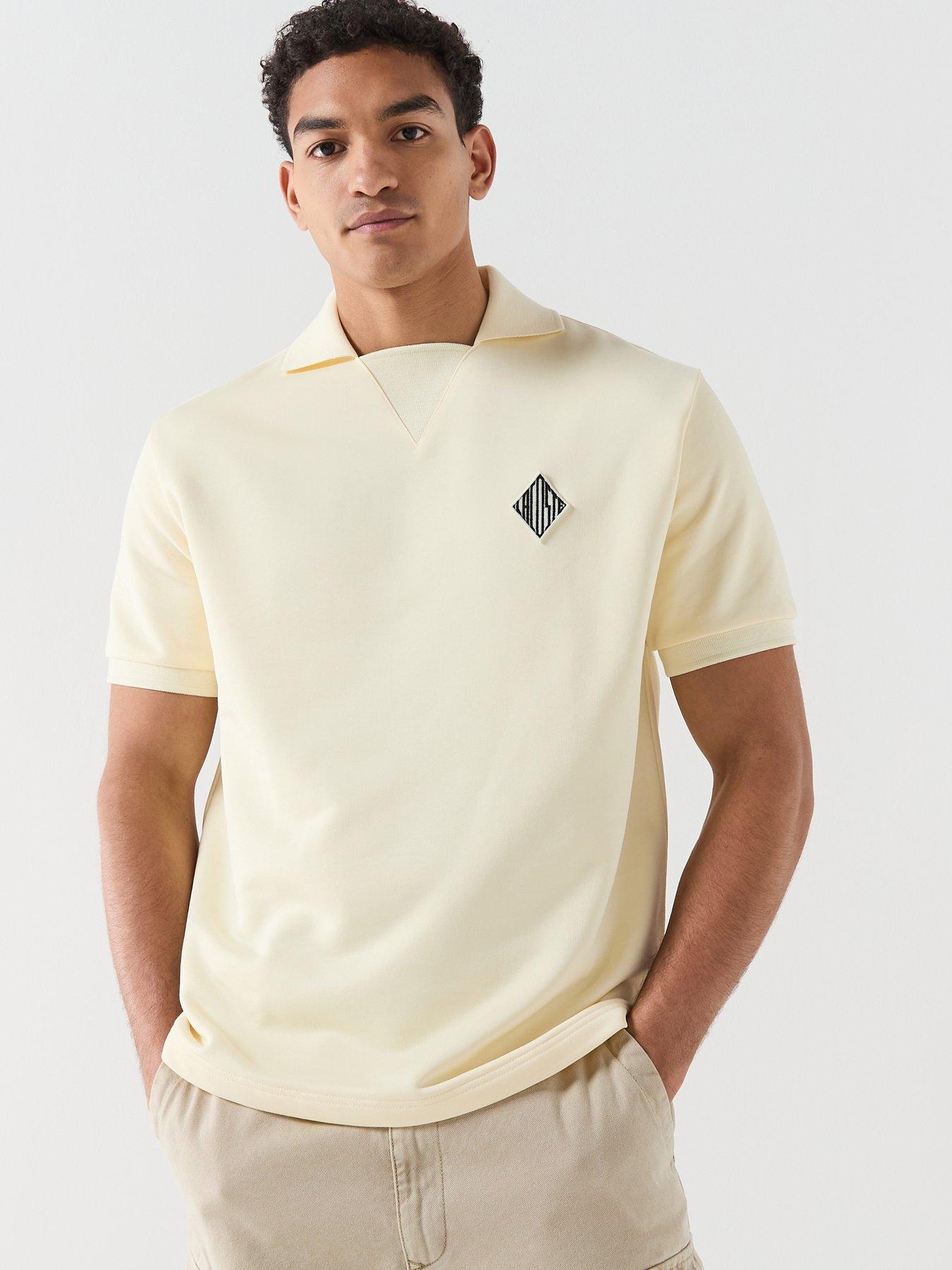 Lacoste Lacoste Loose Fit Badge Accent Fleece Polo Shirt - Yellow