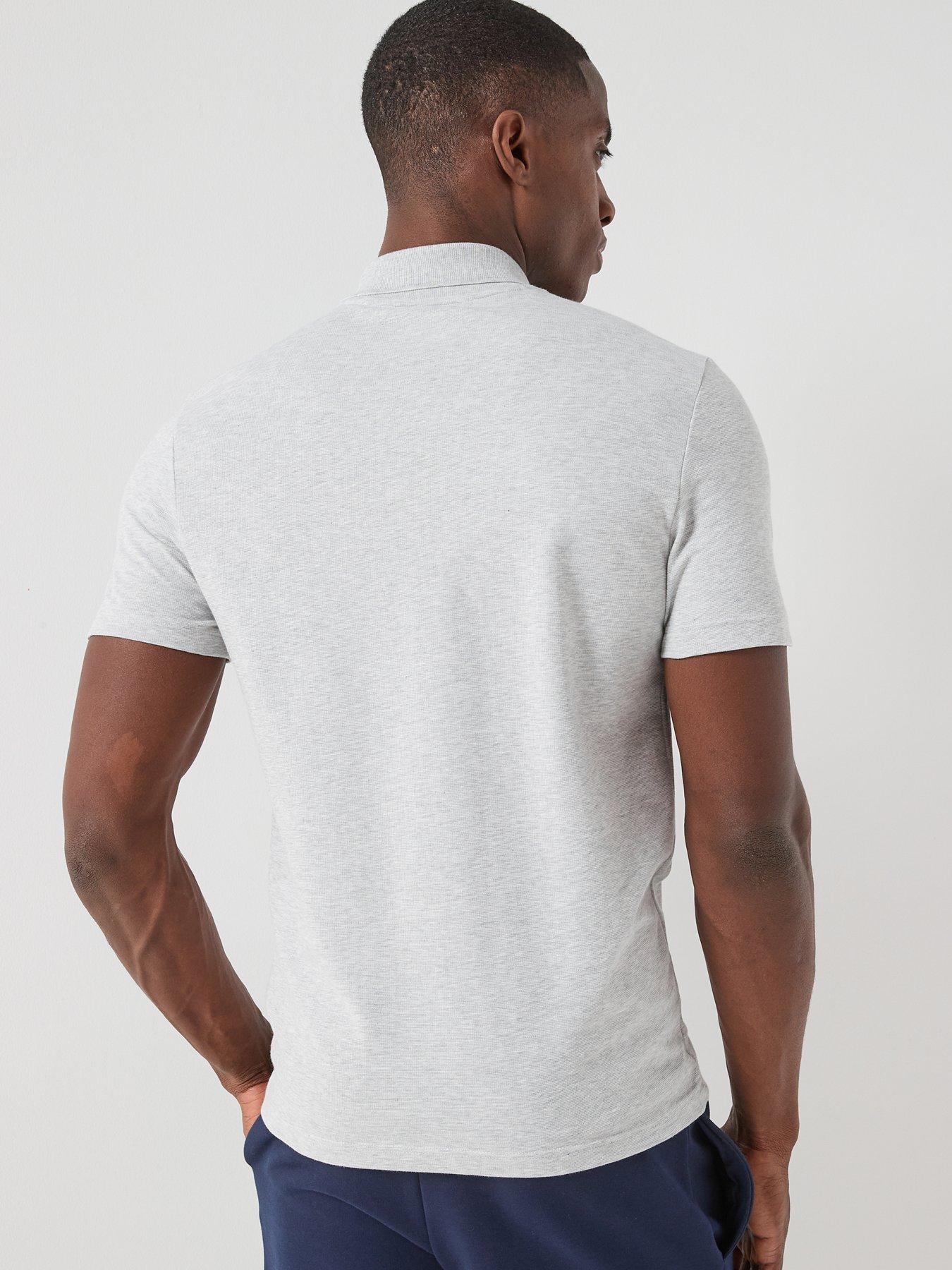  image of lacoste-cotton-blend-ottoman-polo-short-grey