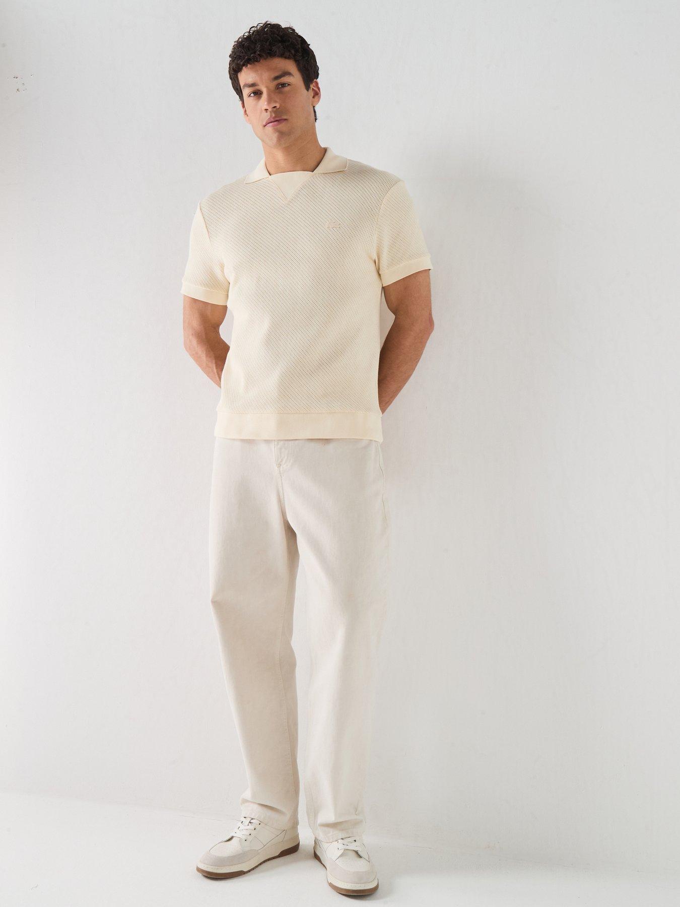 Image 3 of 6 of Lacoste Regular Fit Knitted Polo Shirt &ndash; Beige